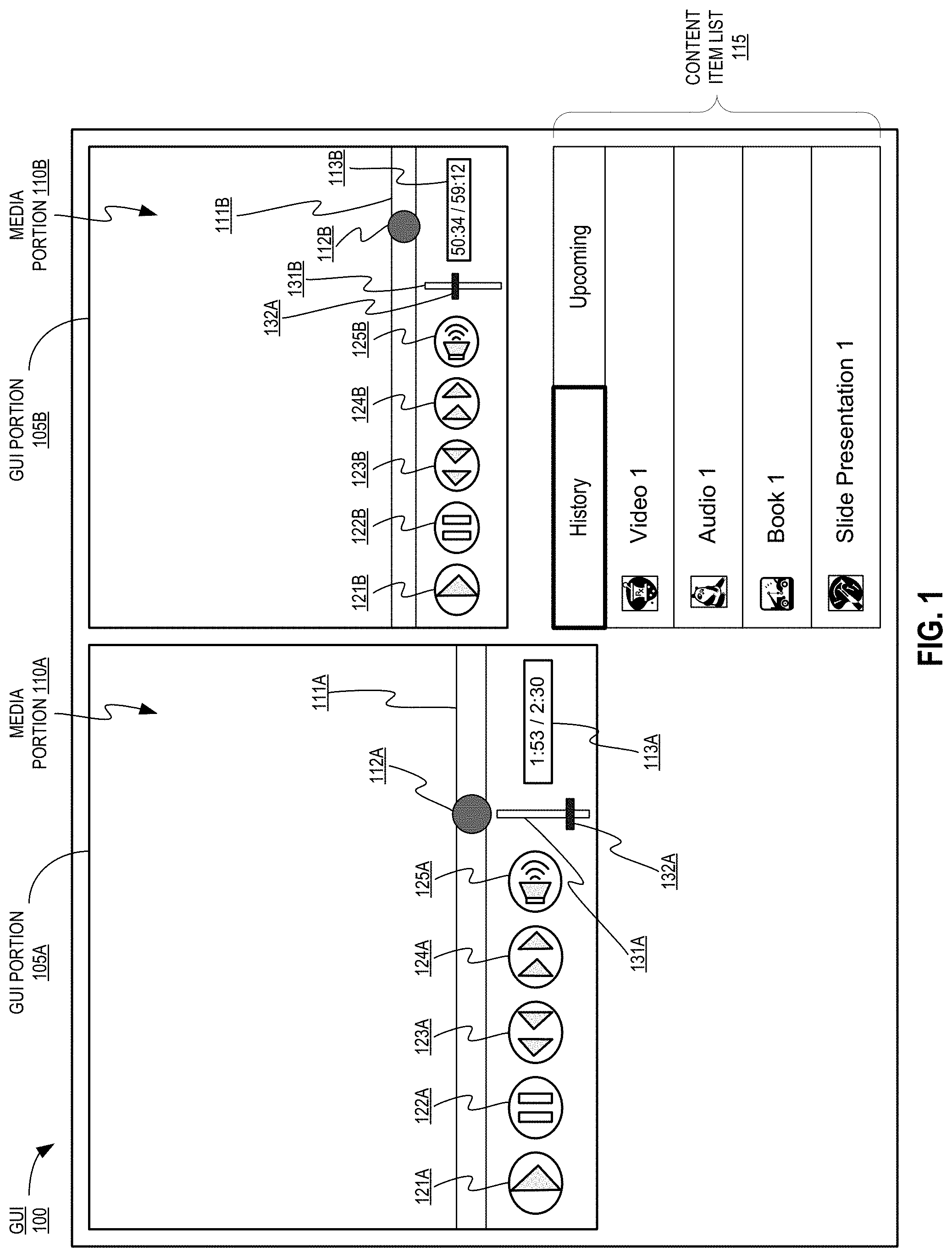 Patent US11775152 Figure 1 – Presenting content items and performing actions with respect to content items