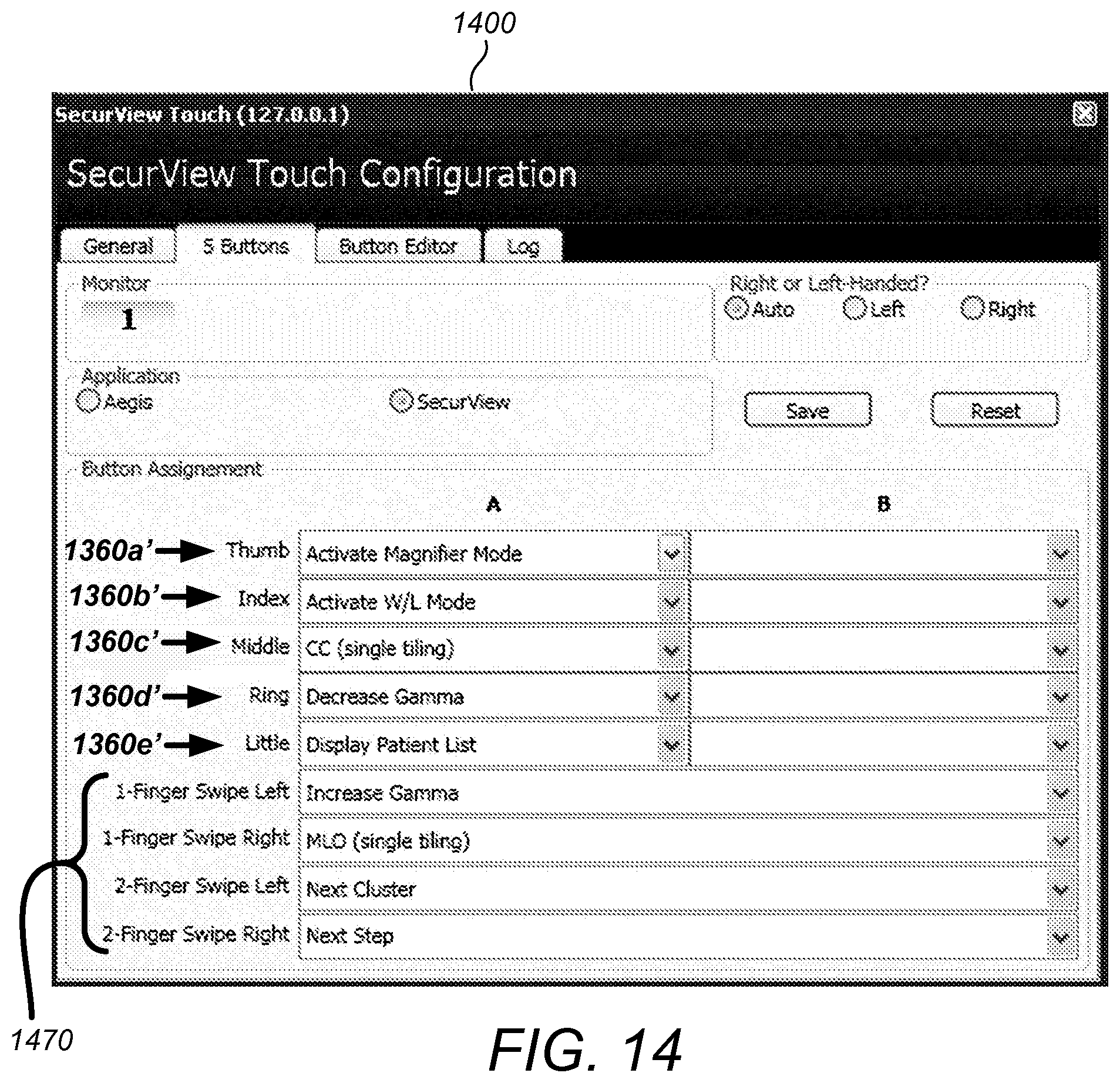 Patent US11775156 Figure 14 – User interface for medical image review workstation