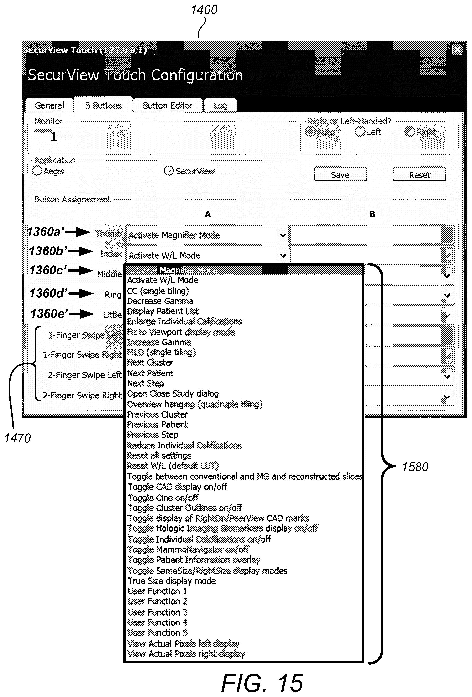 Patent US11775156 Figure 15 – User interface for medical image review workstation