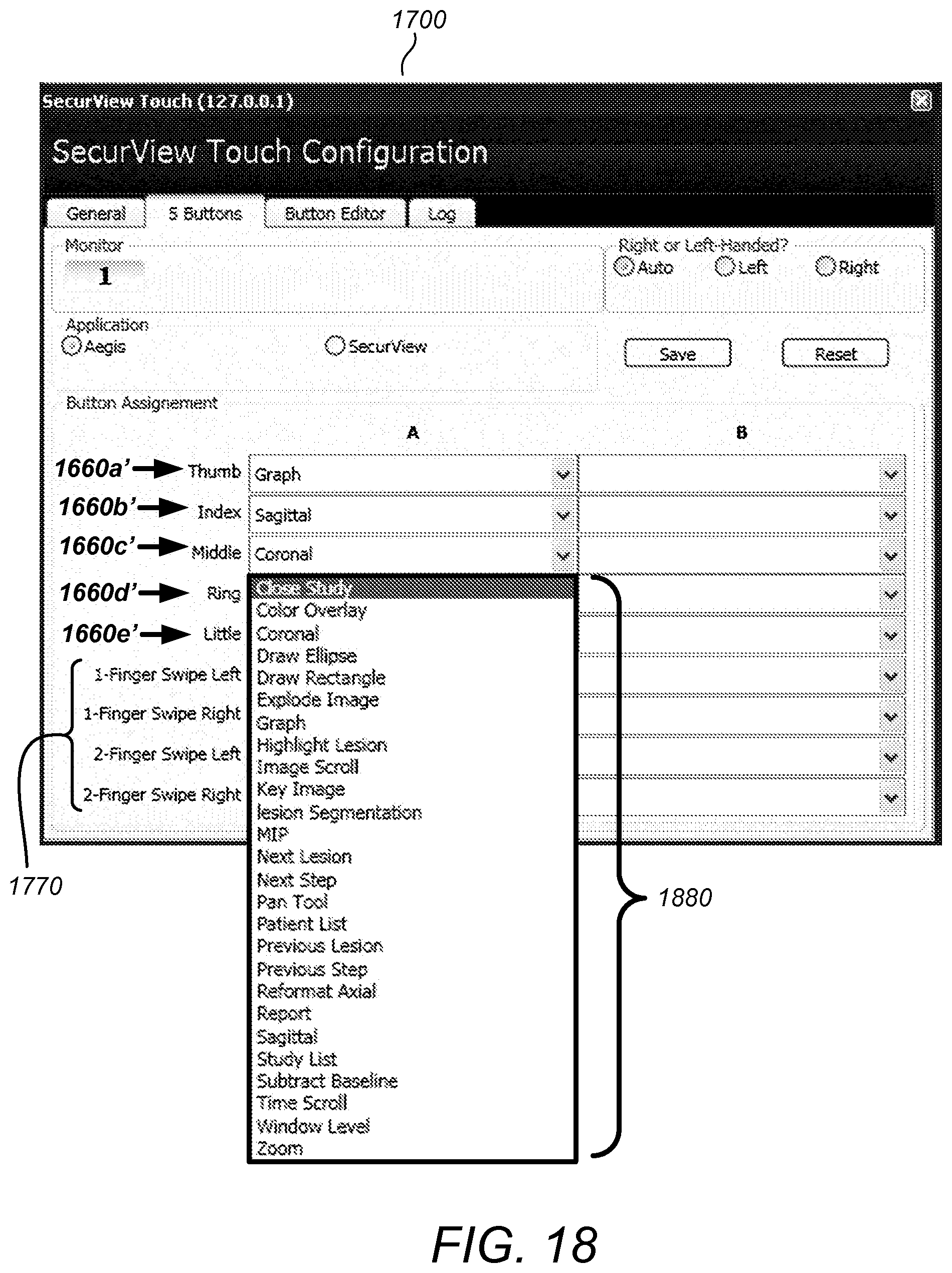 Patent US11775156 Figure 18 – User interface for medical image review workstation