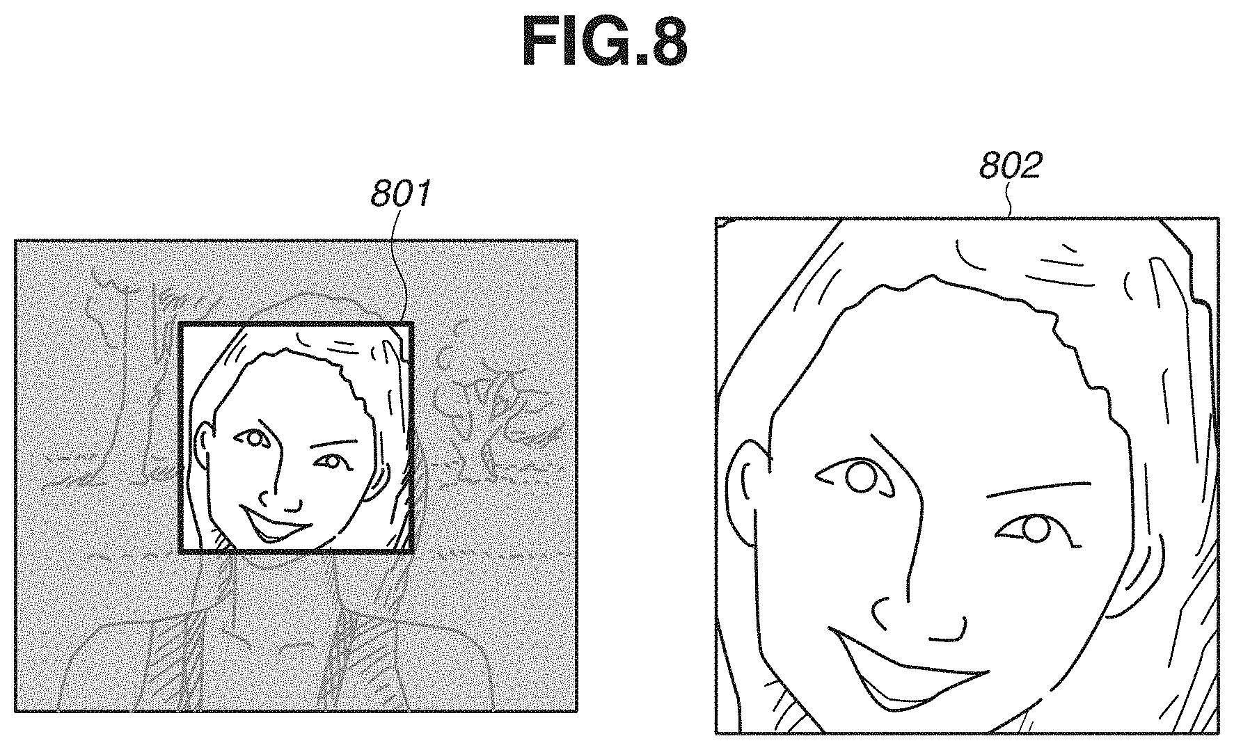 Patent US11775157 Figure 8 – Image processing apparatus, image processing system, and control method for processing a second image with adjusting level of a first image