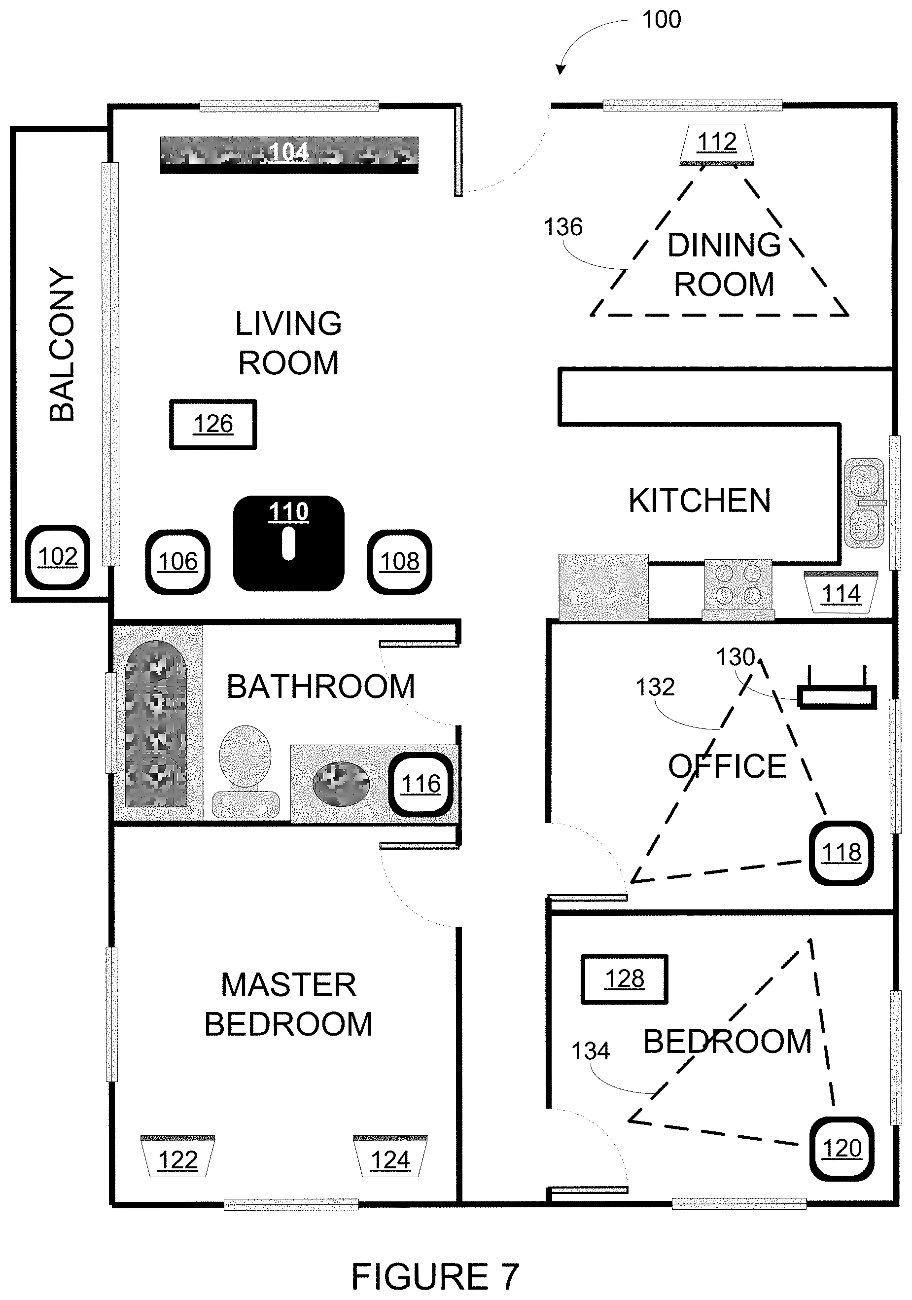 Patent US11775160 Figure 8 – Location based playback system control