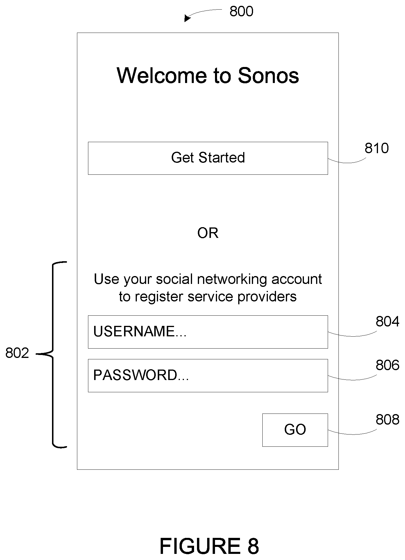Patent US11775163 Figure 6 – Social network account assisted service registration