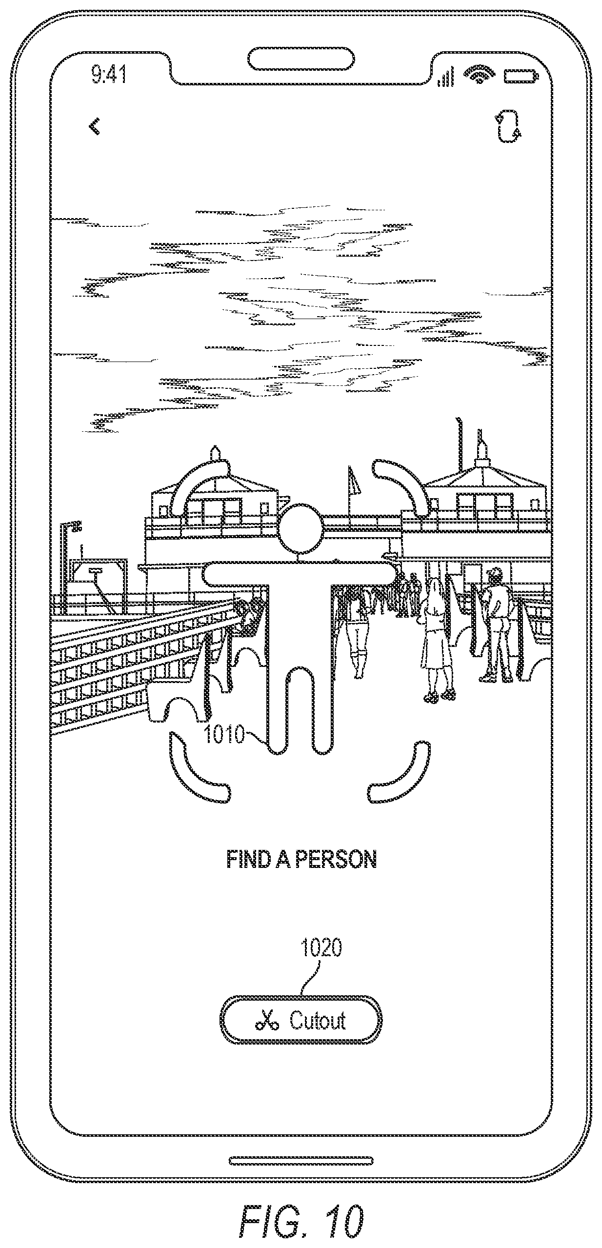 Patent US11775165 Figure 10 – 3D cutout image modification