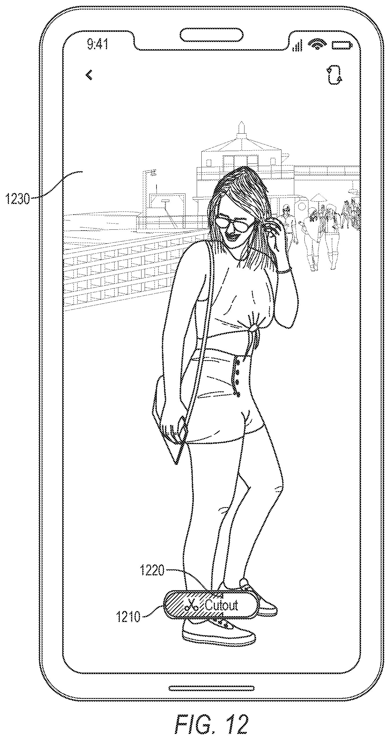 Patent US11775165 Figure 12 – 3D cutout image modification