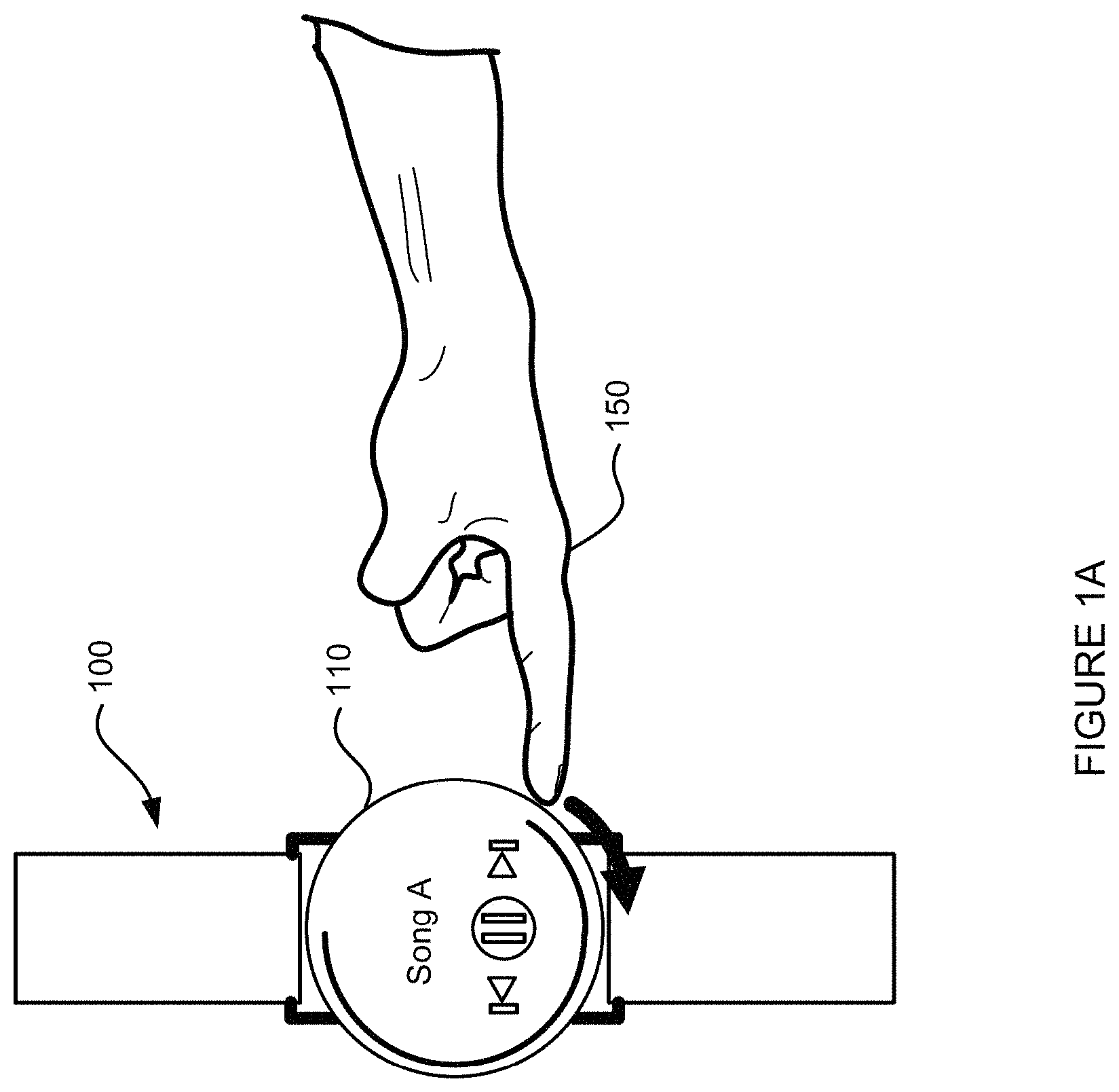 Patent US11775167 Figure 1 – Gesture recognition on watch bezel using strain gauges