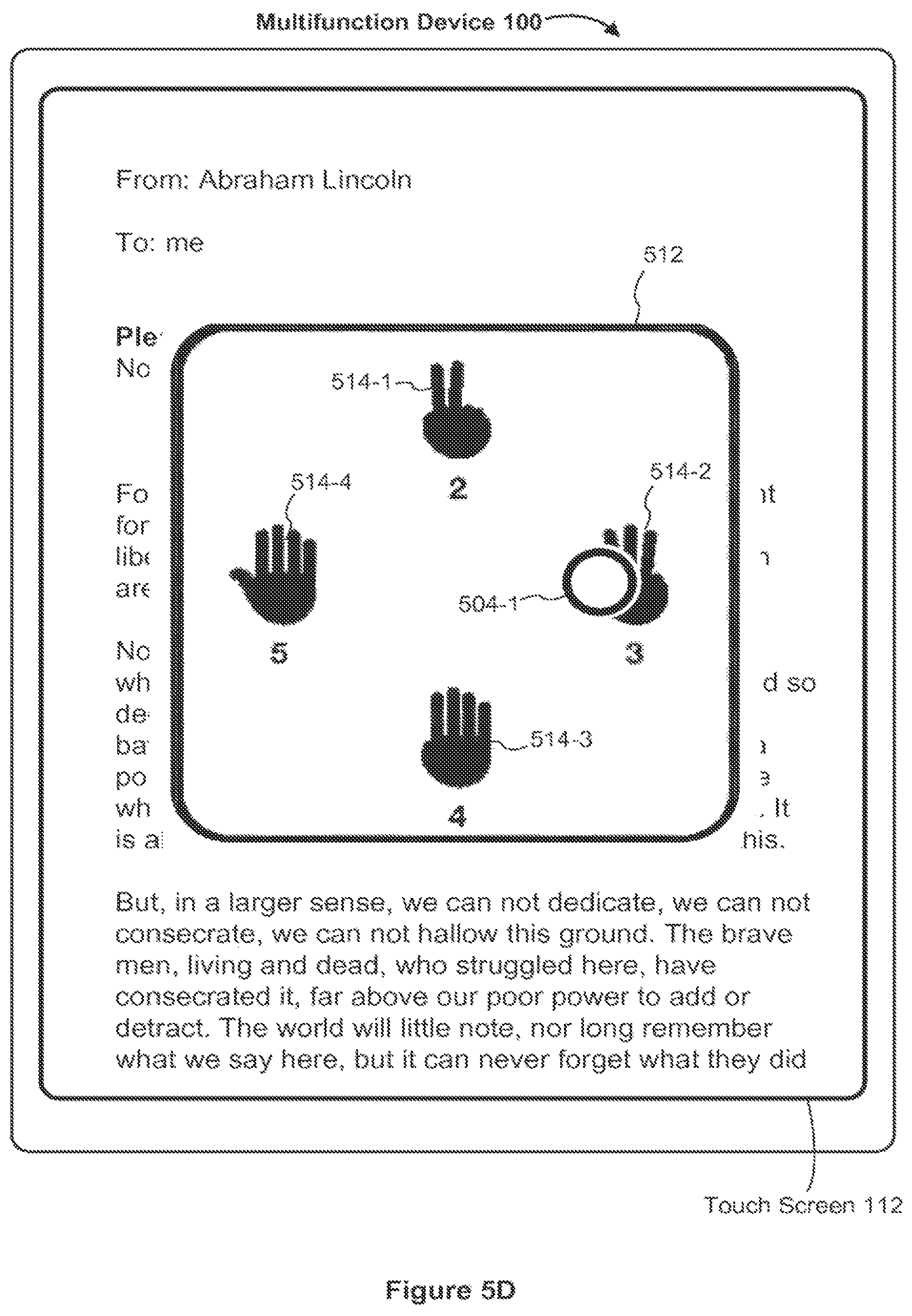 Patent US11775169 Figure 11 – Devices, methods, and graphical user interfaces for providing control of a touch-based user interface absent physical touch capabilities