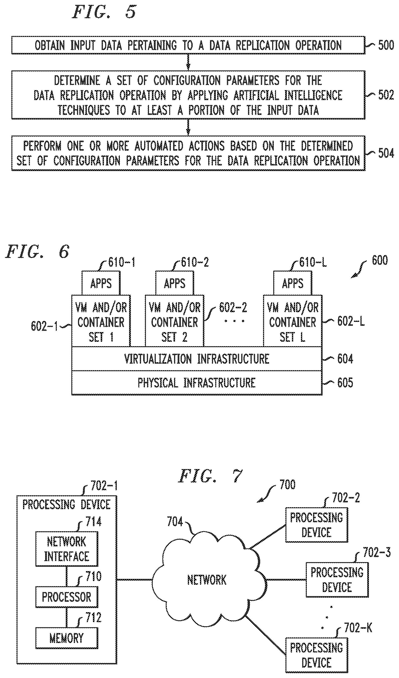 Patent US11775196 Figure 6 – Generating data replication configurations using artificial intelligence techniques