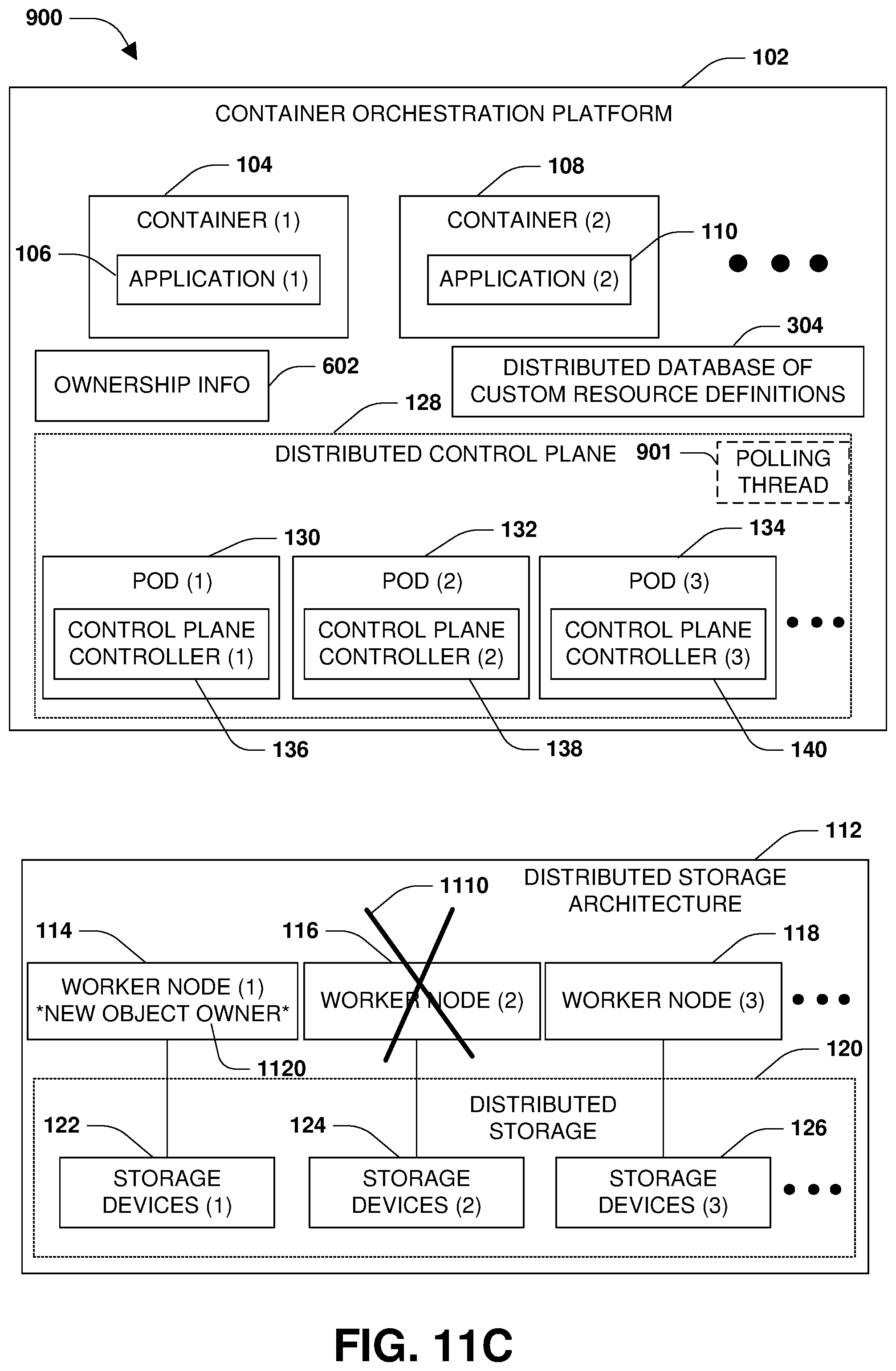 Patent US11775204 Figure 16 – Distributed control plane for facilitating communication between a container orchestration platform and a distributed storage architecture