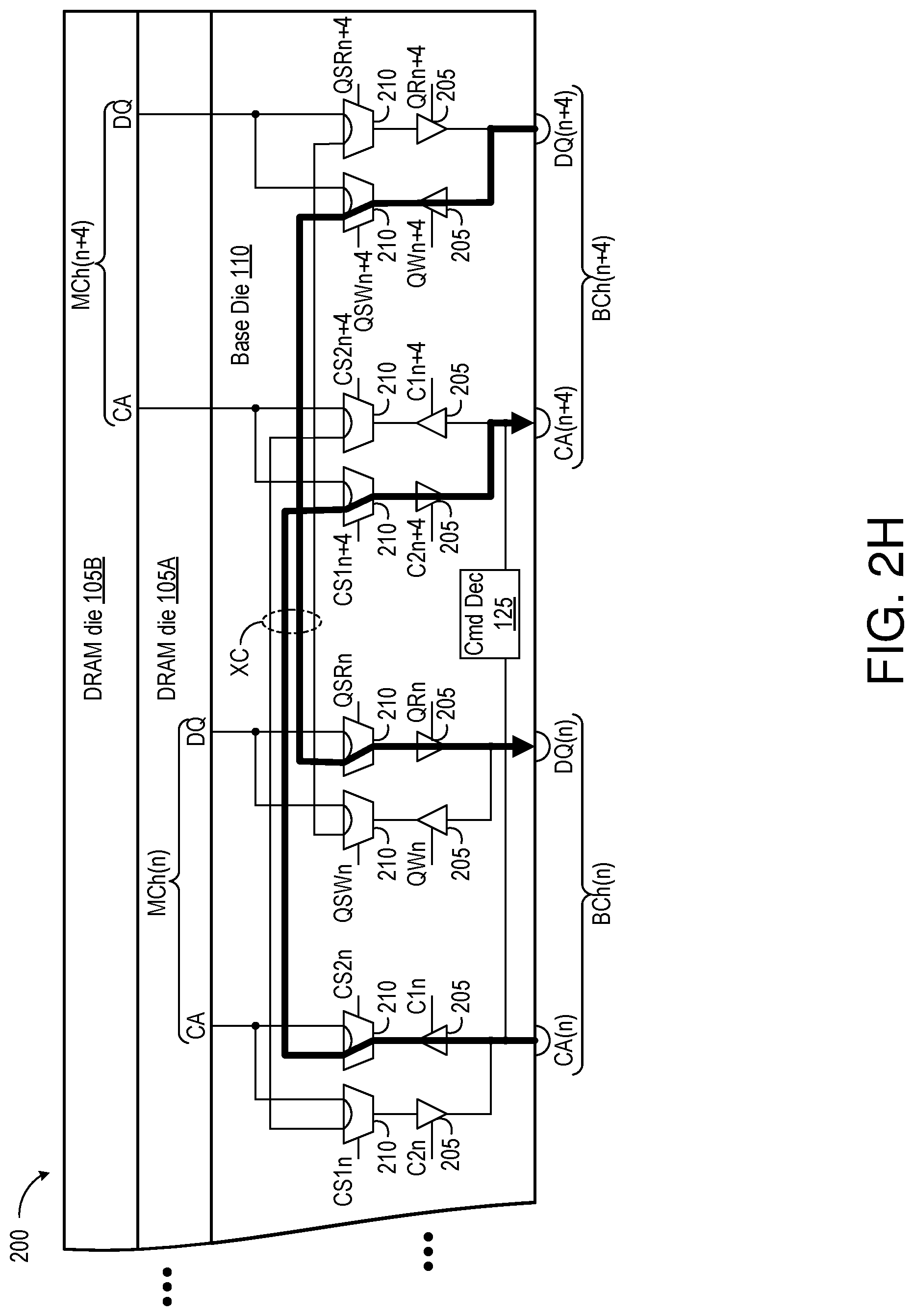 Patent US11775213 Figure 9 – Stacked memory device with paired channels