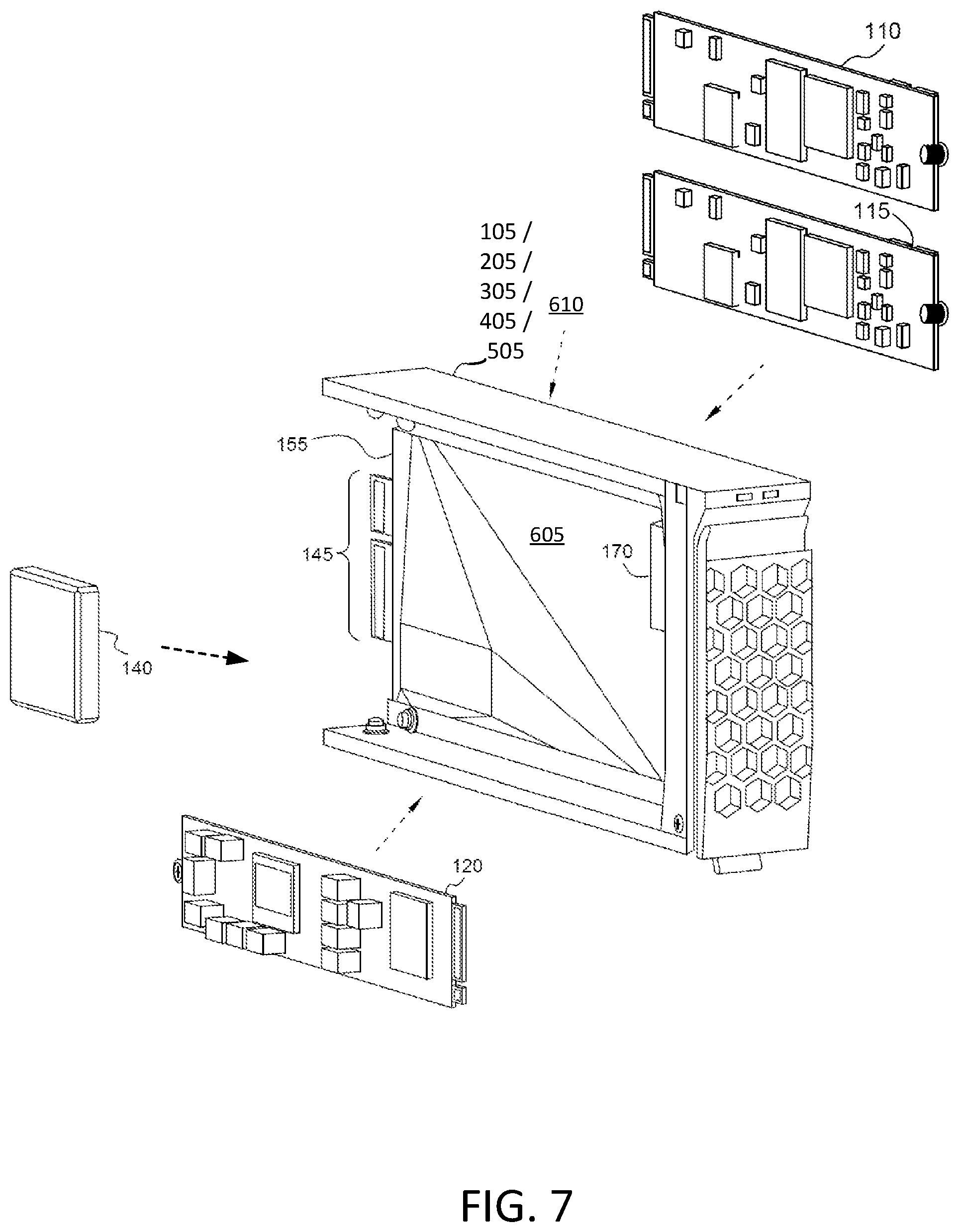 Patent US11775224 Figure 7 – Solid state drive multi-card adapter with integrated processing