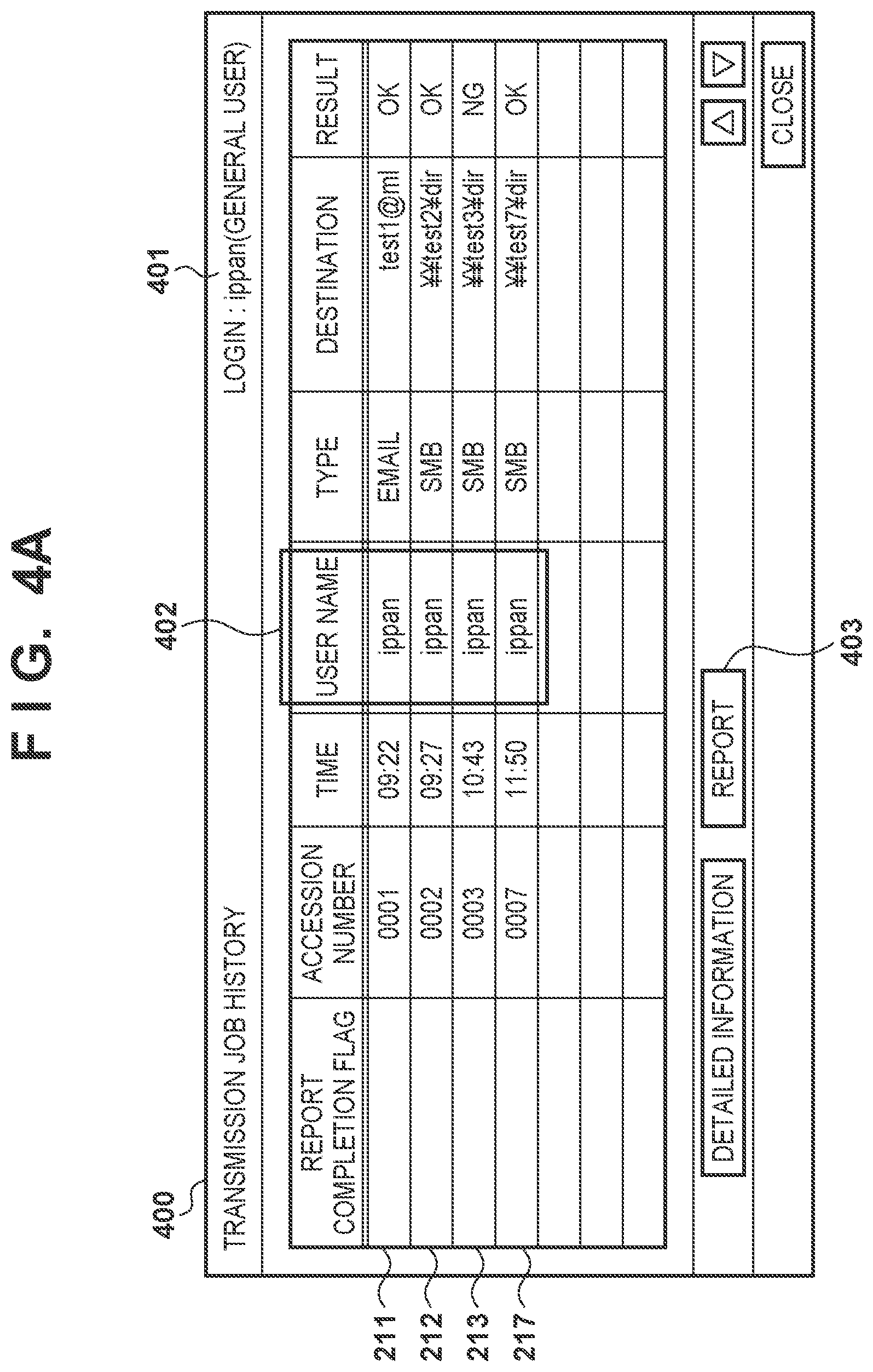 Patent US11775227 Figure 4 – Job processing apparatus that displays job history screen, control method for job processing apparatus, and non-transitory computer-readable storage medium