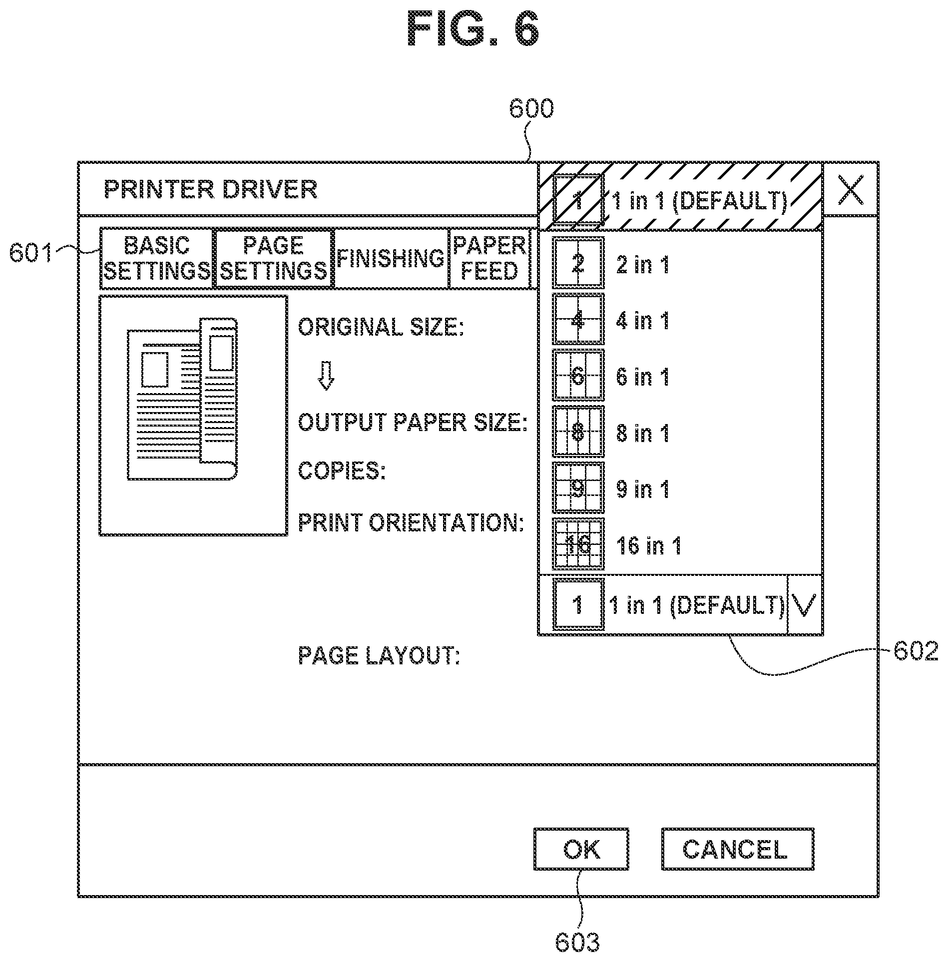 Patent US11775229 Figure 6 – Information processing apparatus, information processing method, and storage medium to set a layout pattern for a perforation process on paper