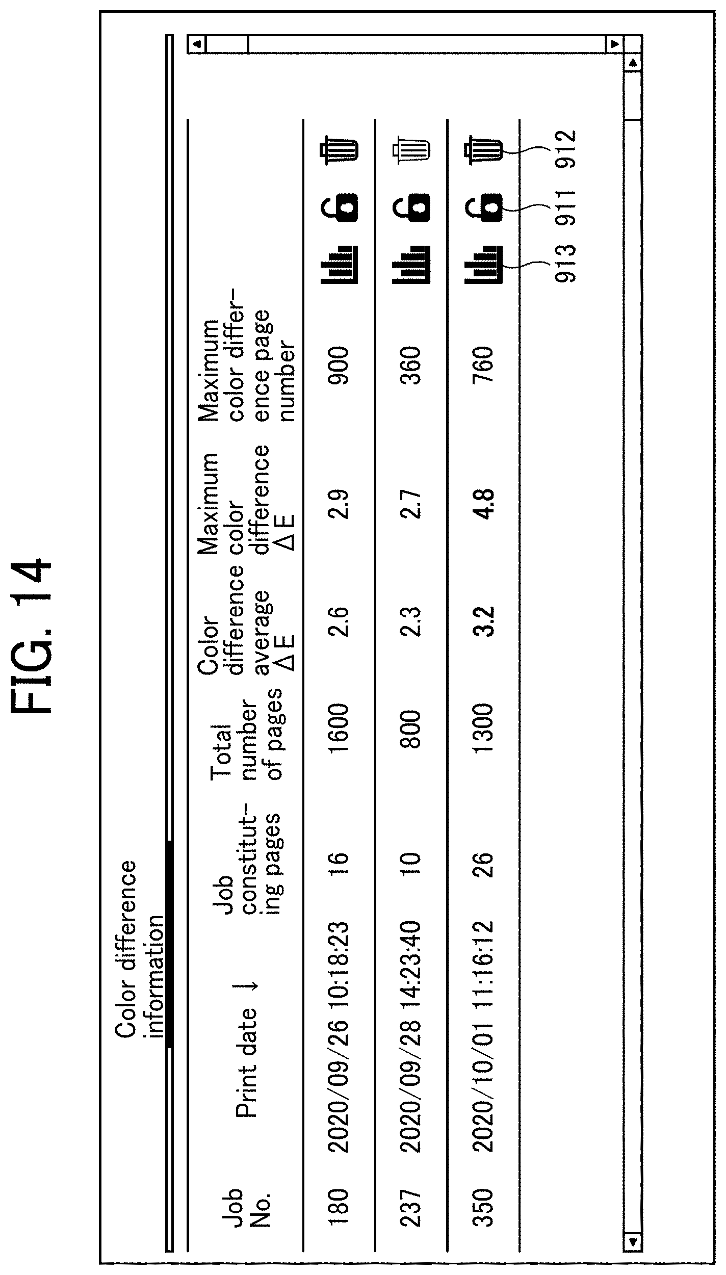 Patent US11775238 Figure 14 – Image forming apparatus, image forming system, and image forming method for color difference calculation