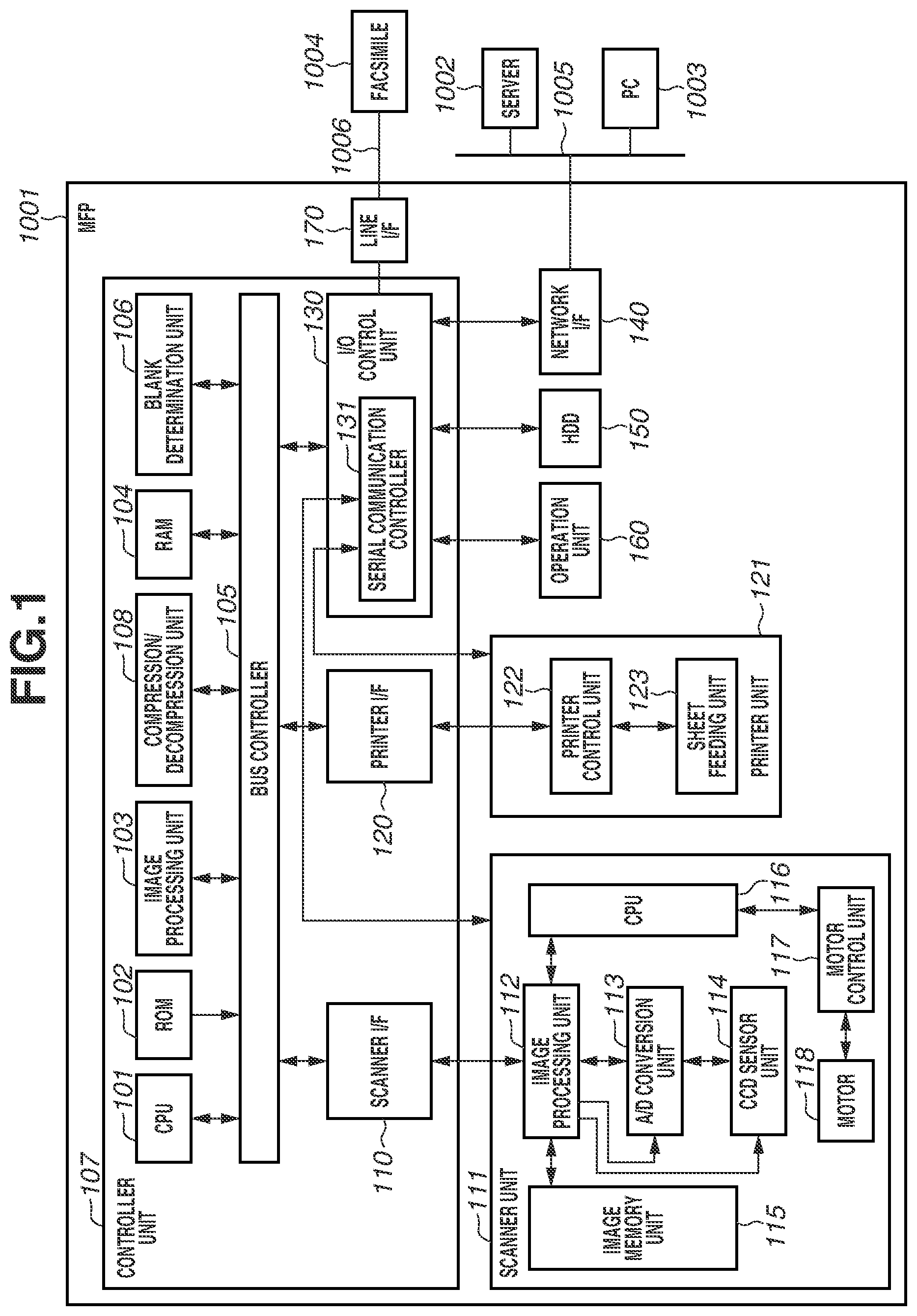 Patent US11775241 Figure 1 – Performing blank determination processing and storing data as log information
