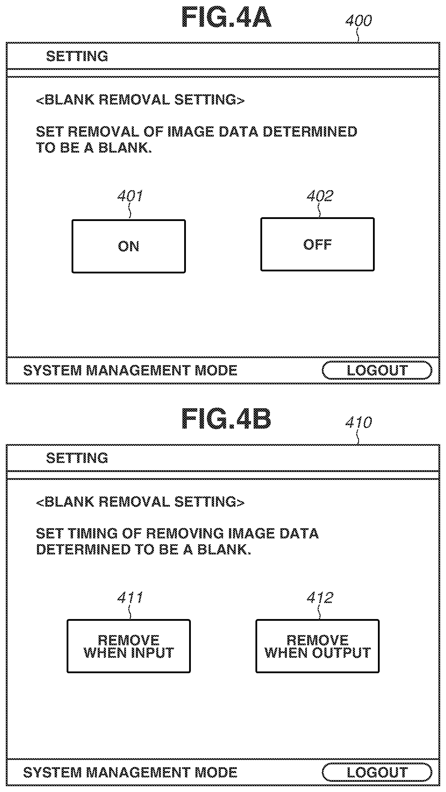 Patent US11775241 Figure 4 – Performing blank determination processing and storing data as log information