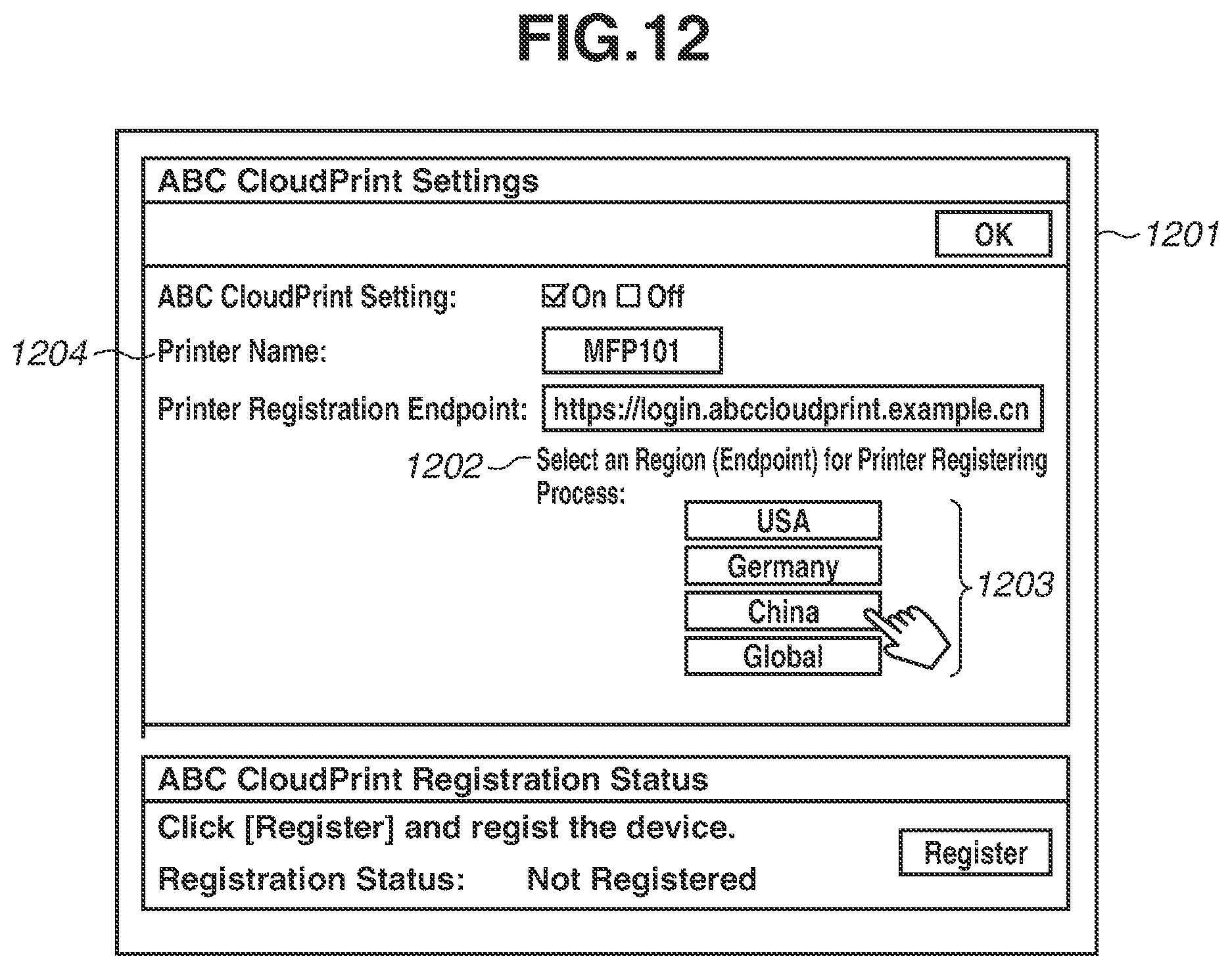 Patent US11775242 Figure 12 – Printing control apparatus that communicates with cloud print service, control method, and storage medium