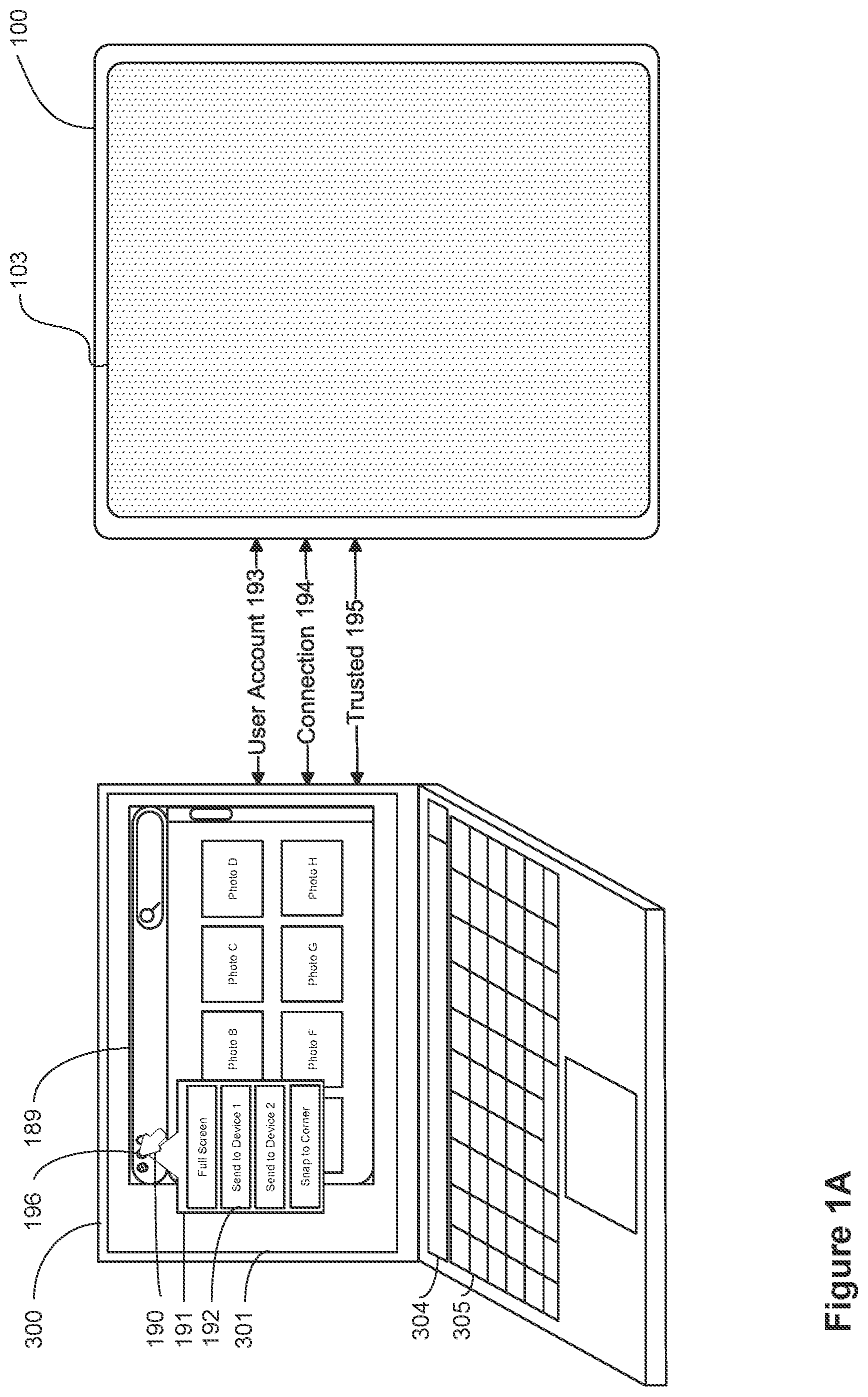 Patent US11775248 Figure 1 – Systems and methods for initiating and interacting with a companion-display mode for an electronic device with a touch-sensitive display
