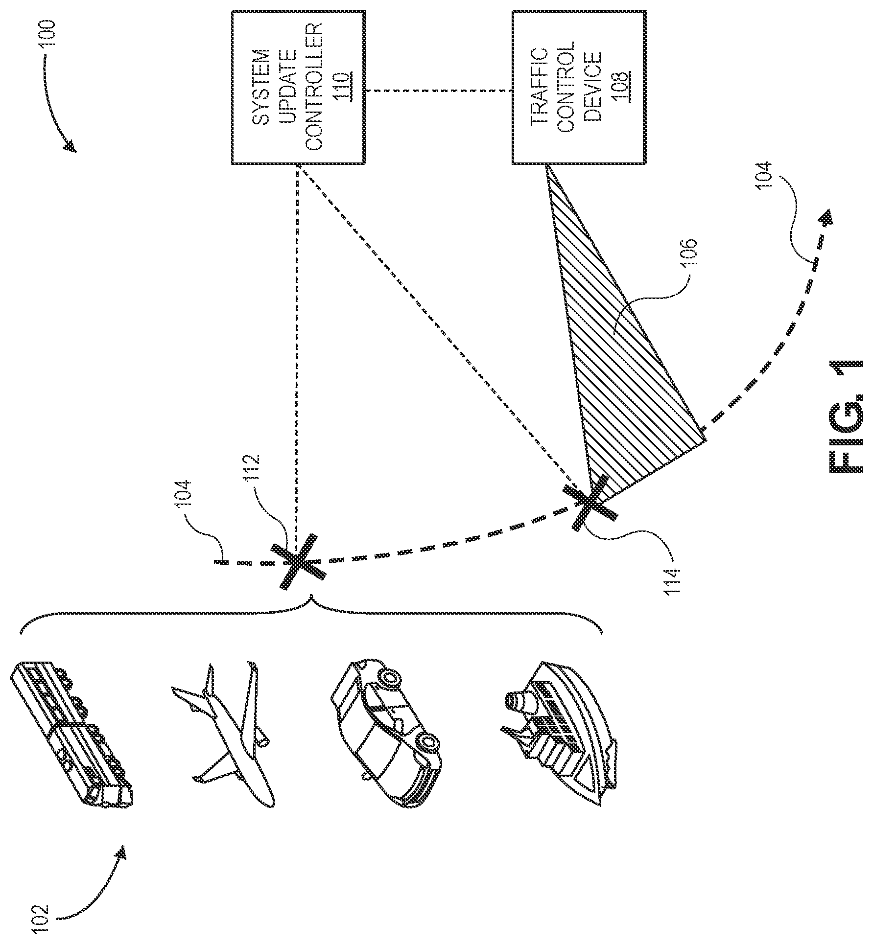 Patent US11775278 — Systems and methods for automated traffic control update — Figure 1