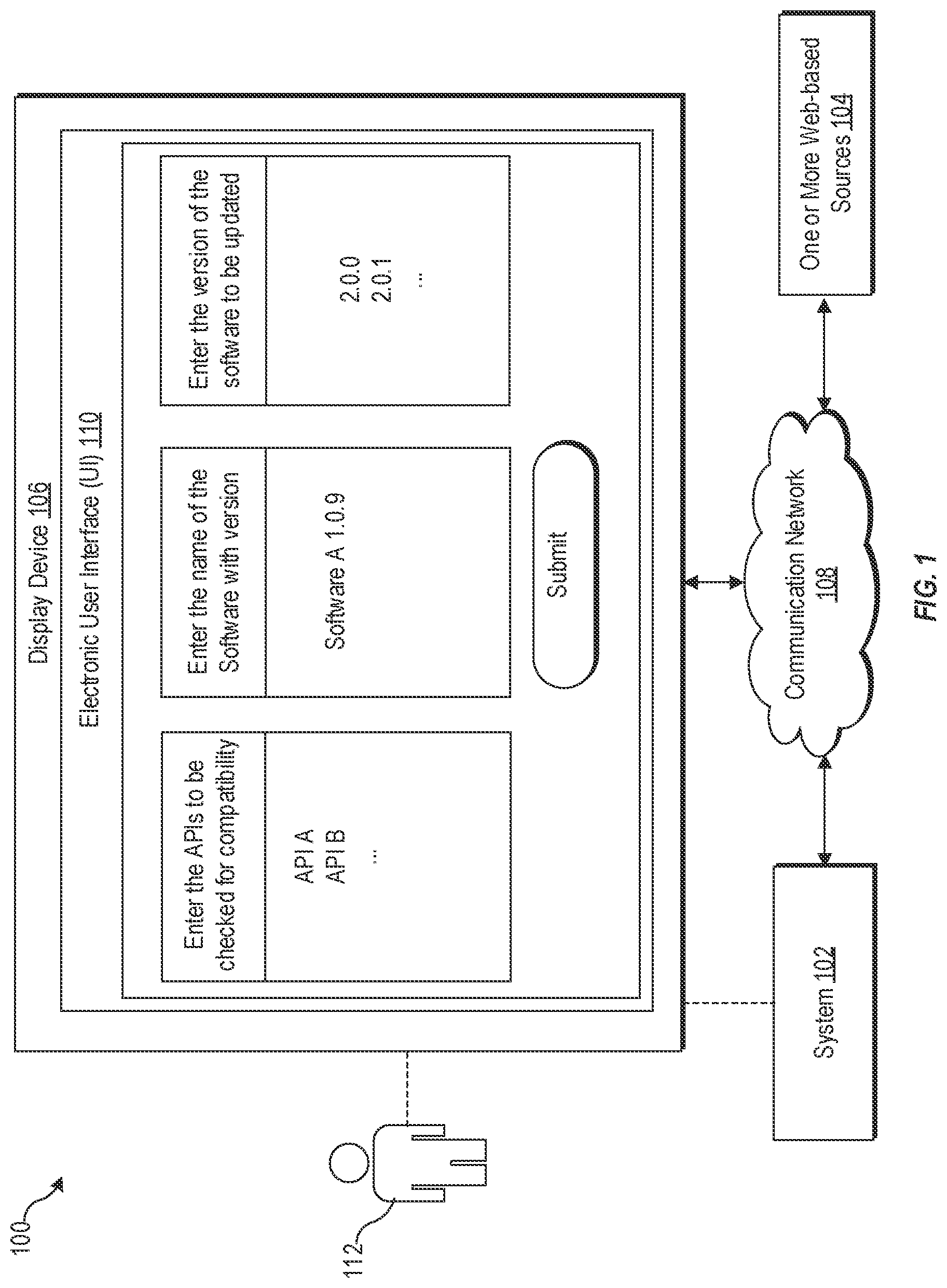 Patent US11775290 Figure 1 – Detection of API backward compatibility across software versions