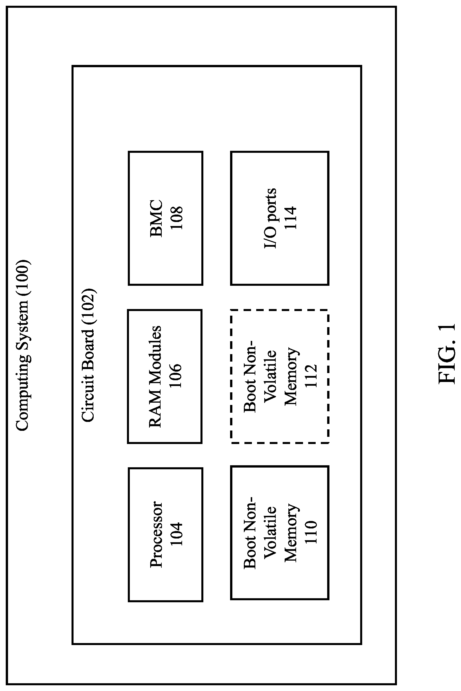 Patent US11775314 Figure 1 – System and method for BMC and BIOS booting using a shared non-volatile memory module