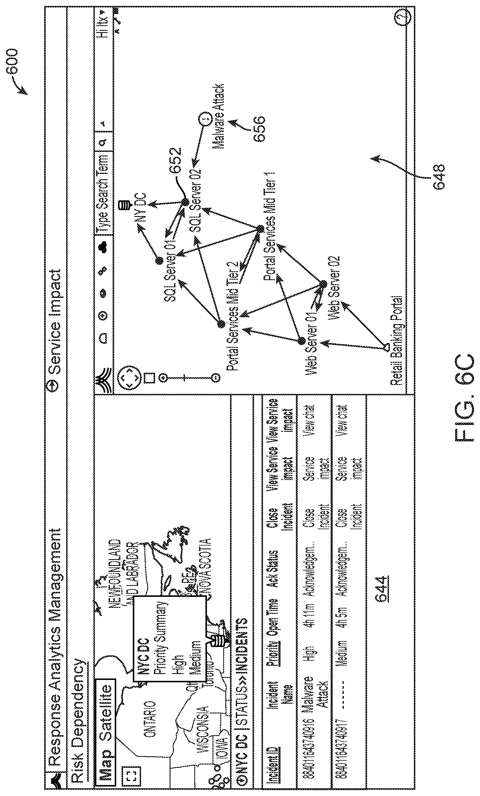 Patent US11775323 Figure 8 – Analytics dashboards for critical event management software systems, and related software