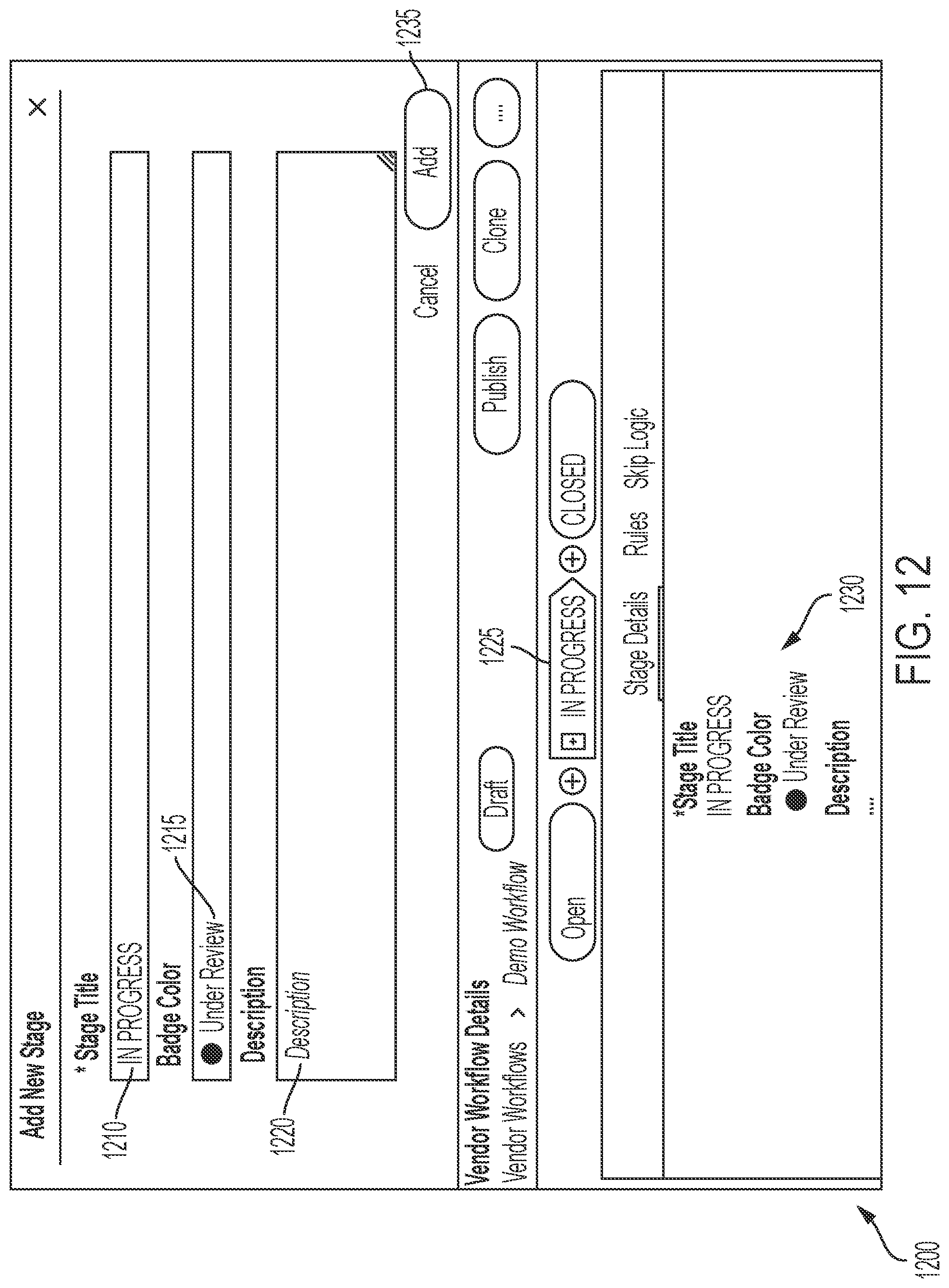 Patent US11775348 Figure 12 – Managing custom workflows for domain objects defined within microservices