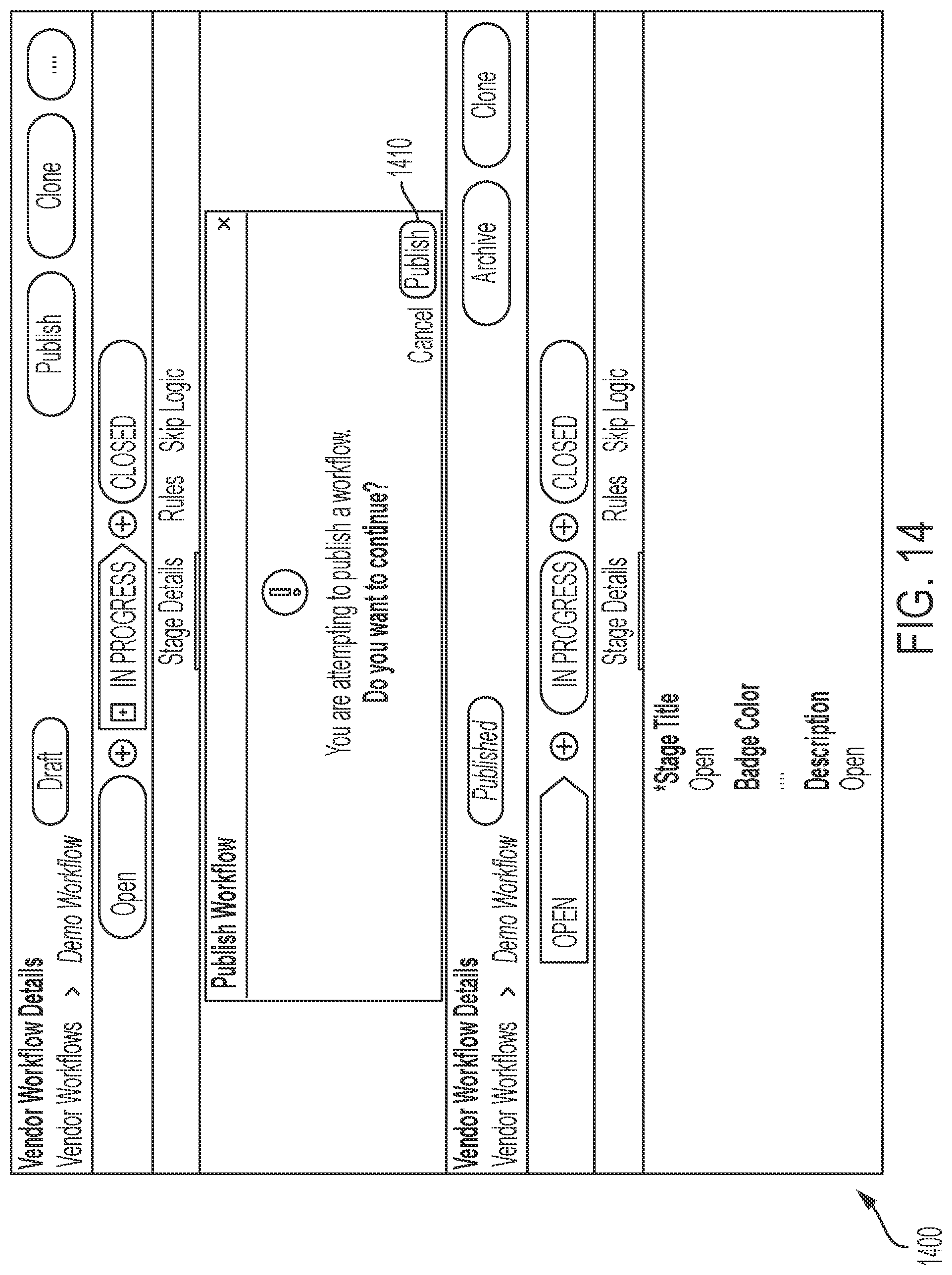 Patent US11775348 Figure 14 – Managing custom workflows for domain objects defined within microservices