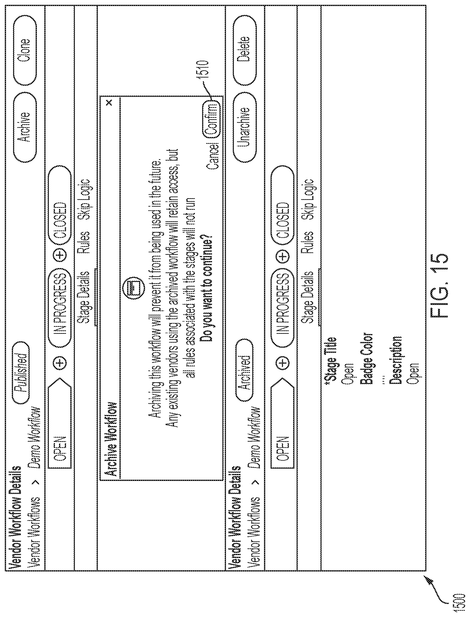 Patent US11775348 Figure 15 – Managing custom workflows for domain objects defined within microservices