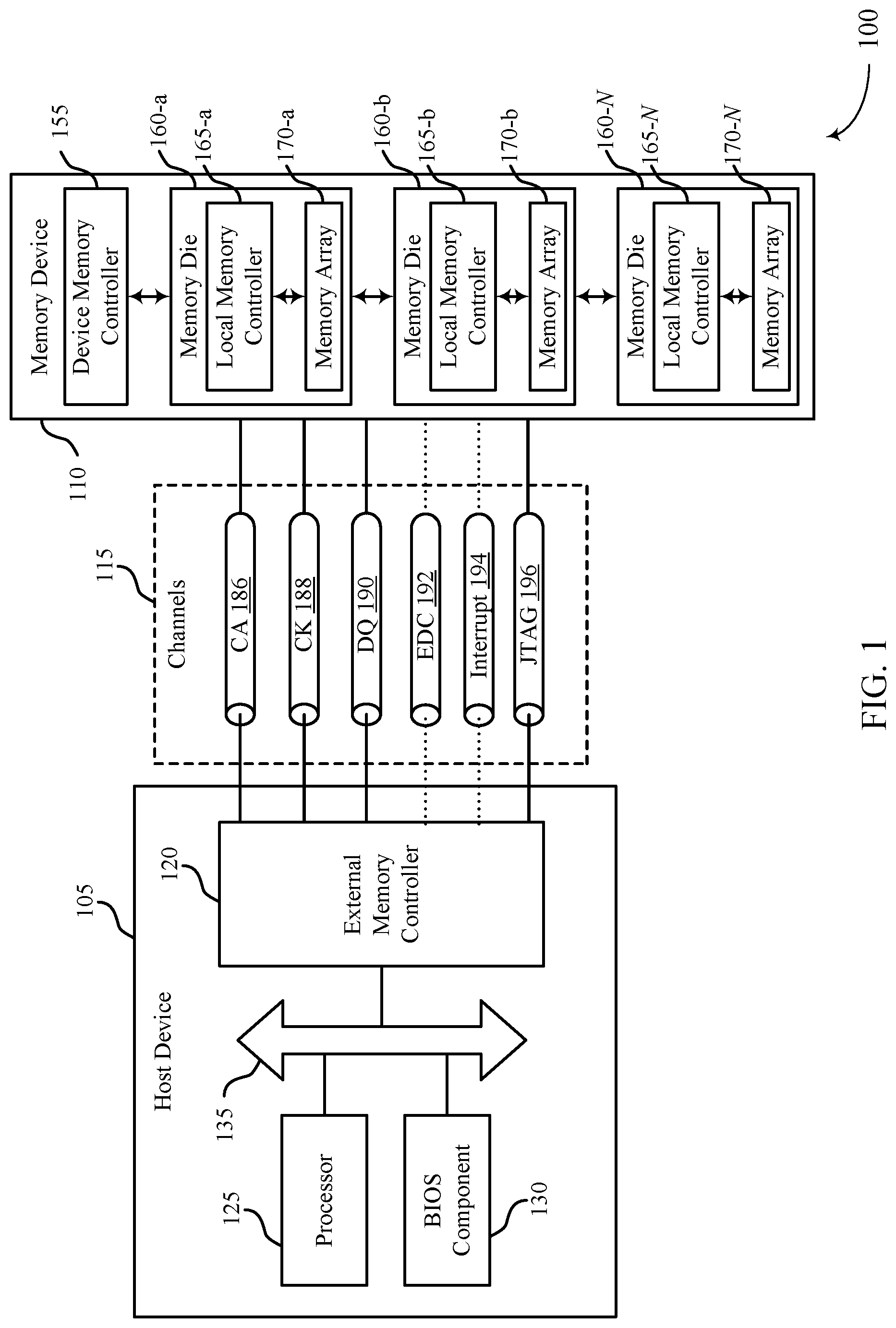 Patent US11775378 Figure 1 – Memory health status reporting