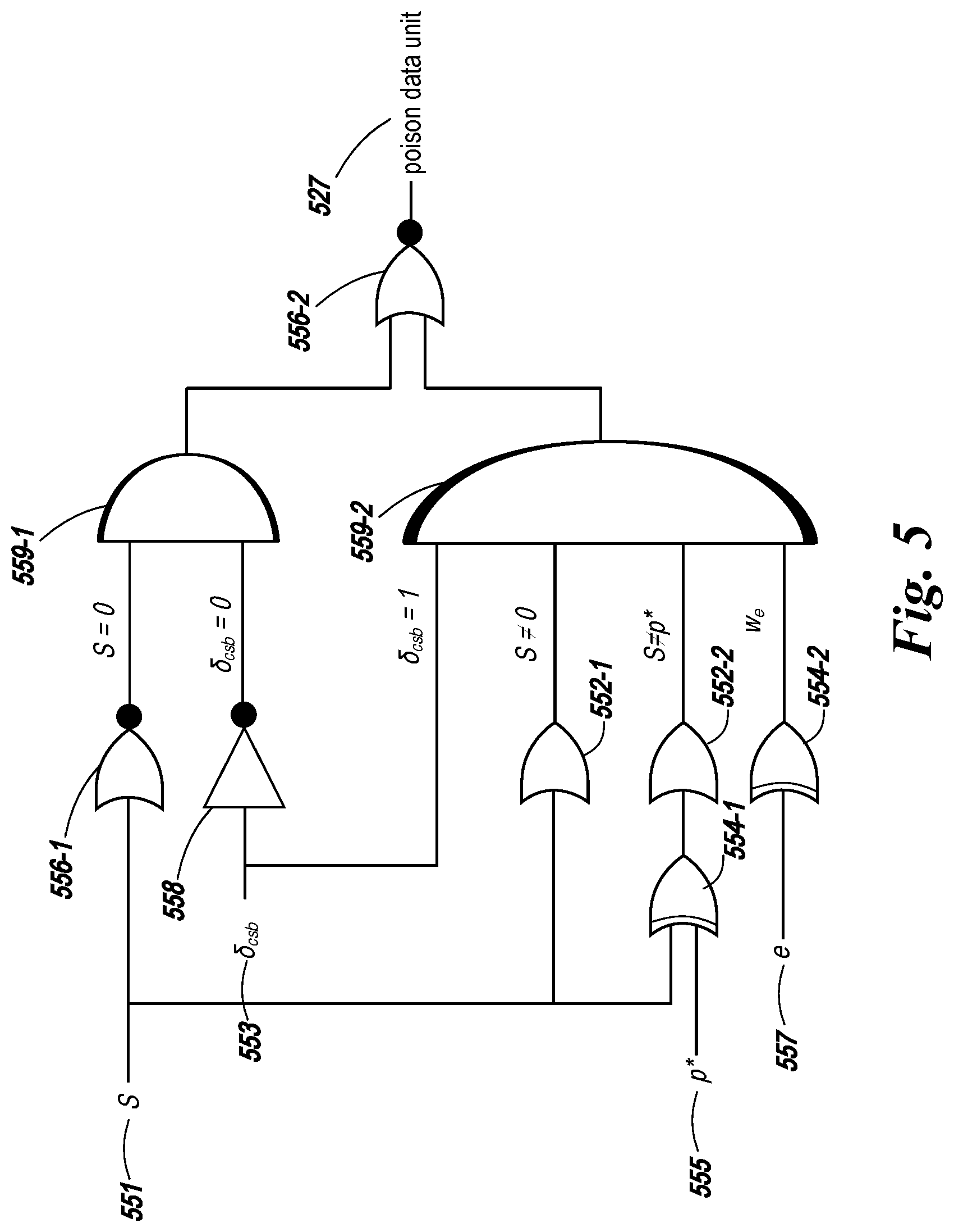 Patent US11775382 Figure 5 – Modified parity data using a poison data unit