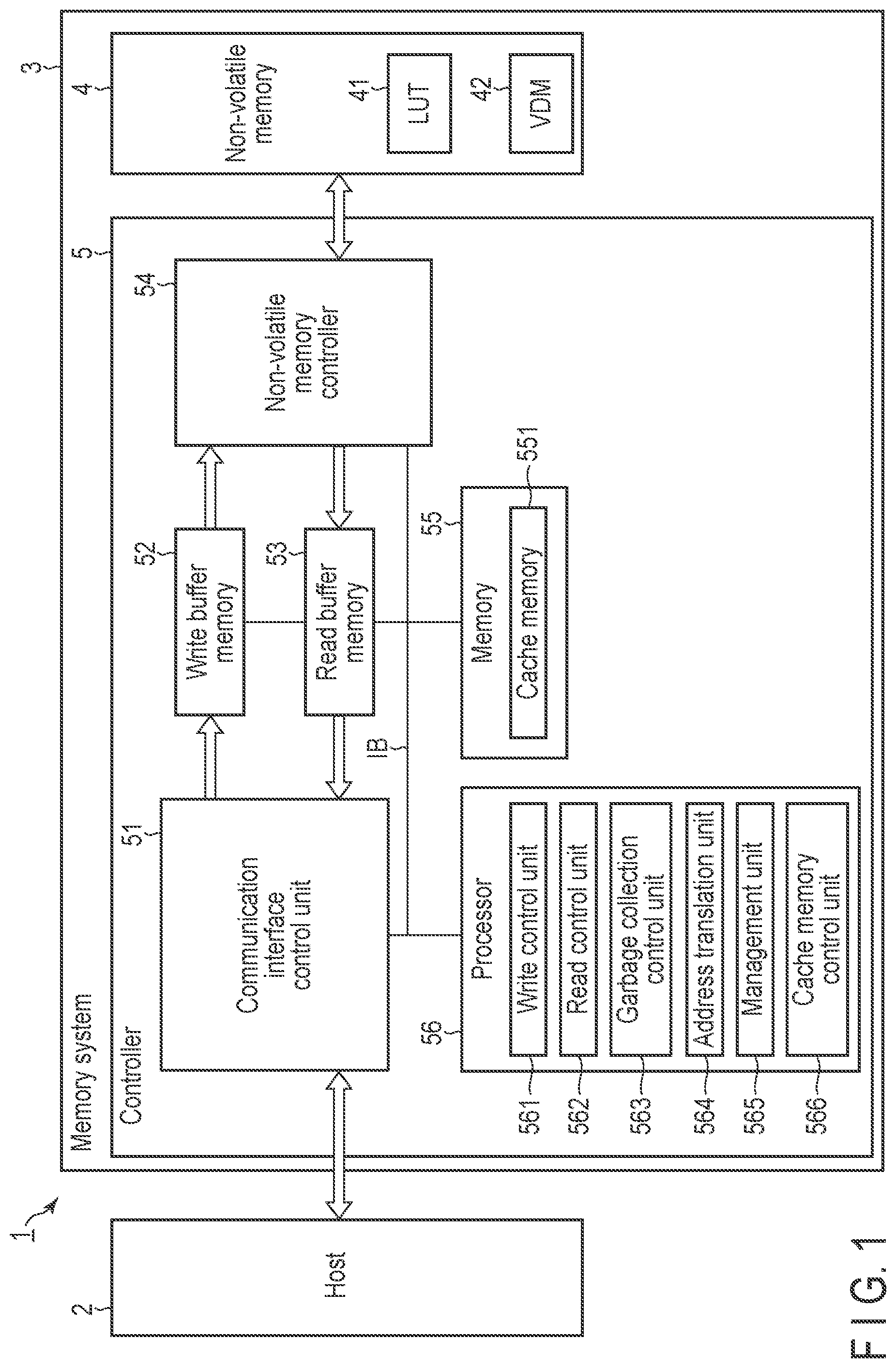 Patent US11775424 Figure 1 – Memory system and information processing system