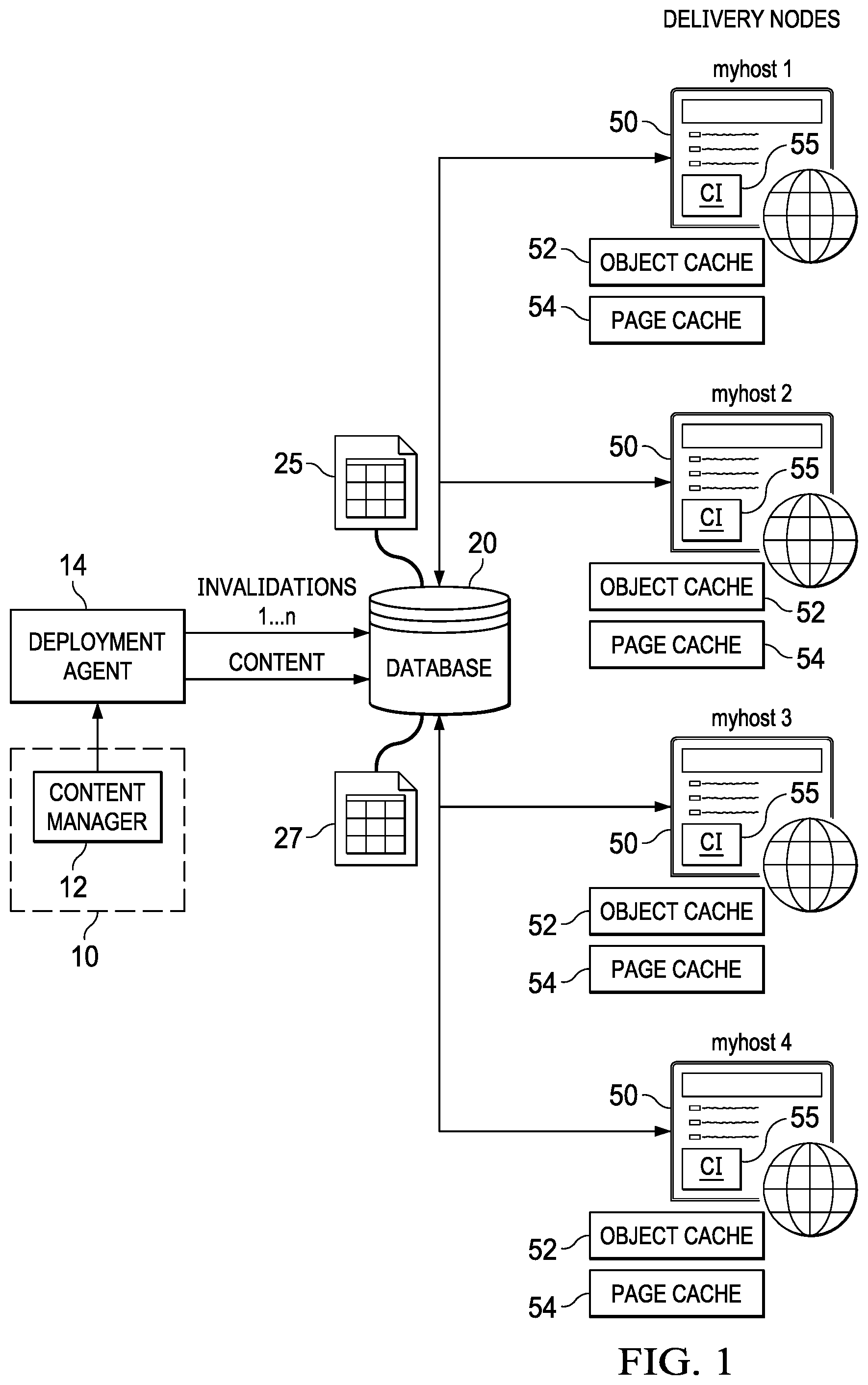 Patent US11775436 — System and method for broadcast cache invalidation — Figure 1