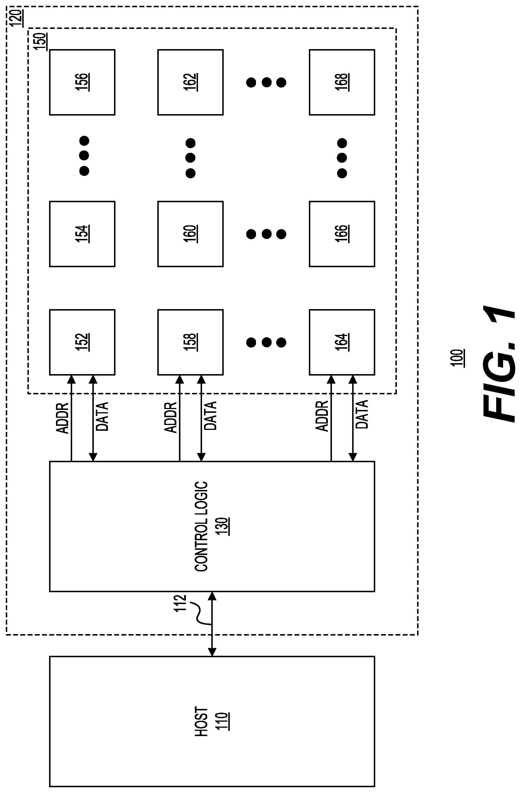 Patent US11775442 Figure 1 – Memory system with a predictable read latency from media with a long write latency