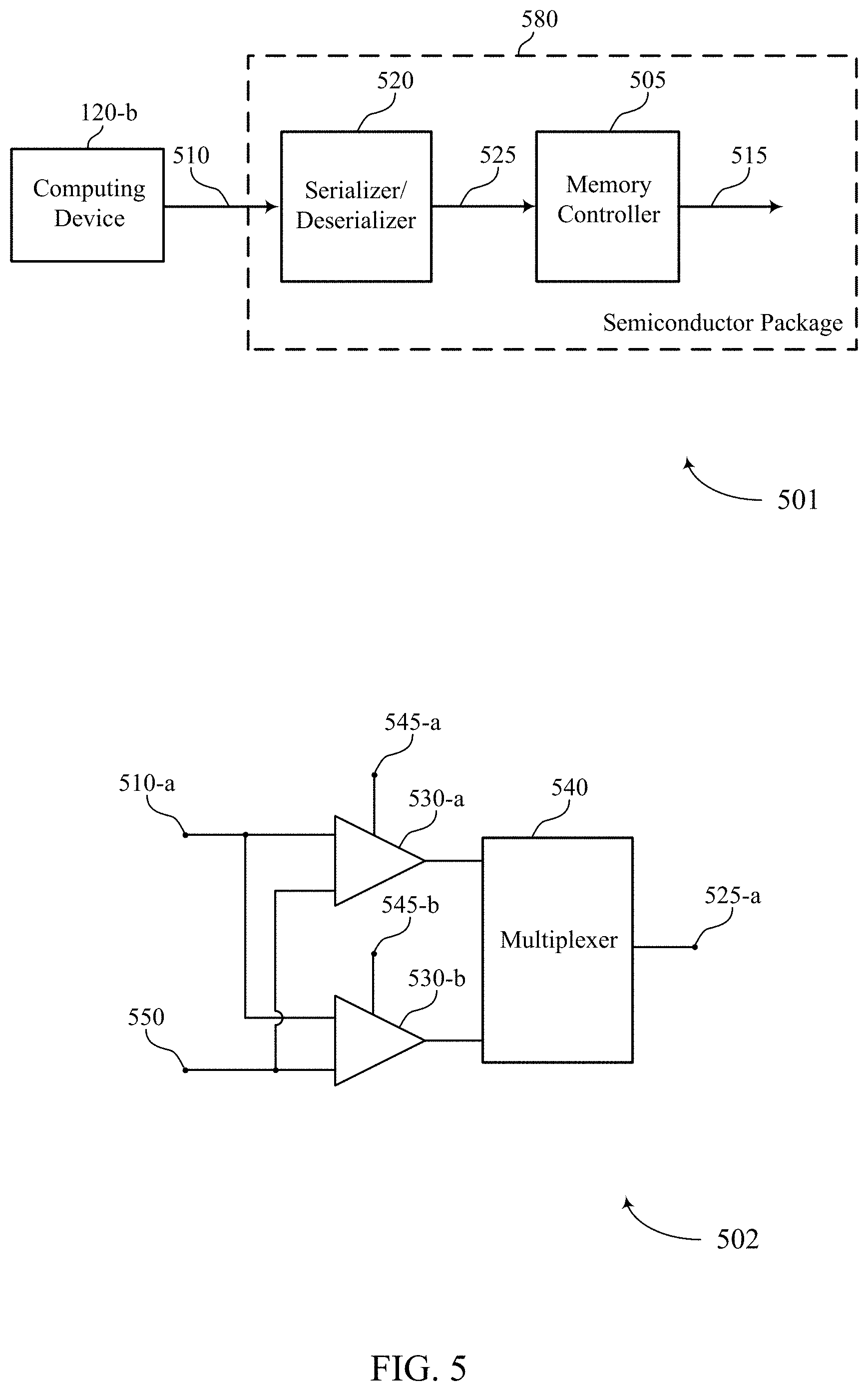 Patent US11775460 Figure 5 – Communicating data with stacked memory dies