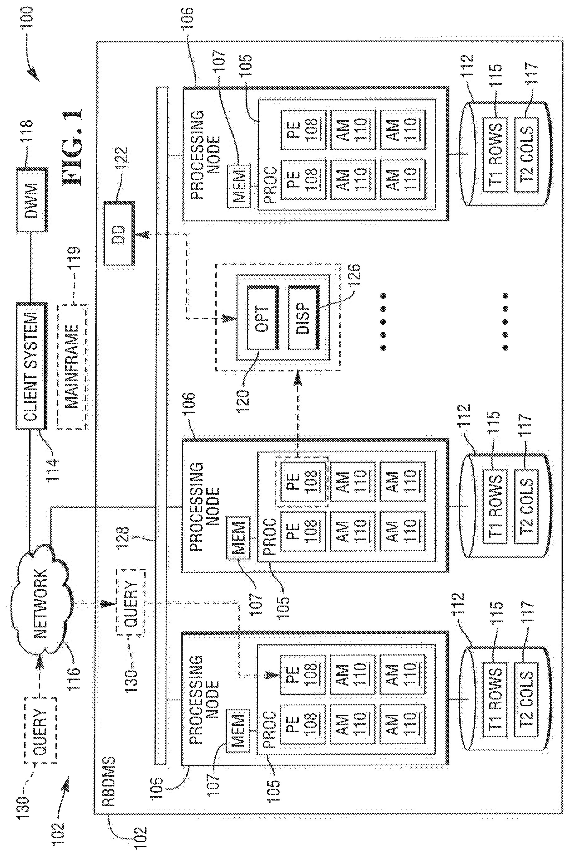 Patent US11775523 Figure 1 – Hash table structure for optimizing hash join operations in a relational database system