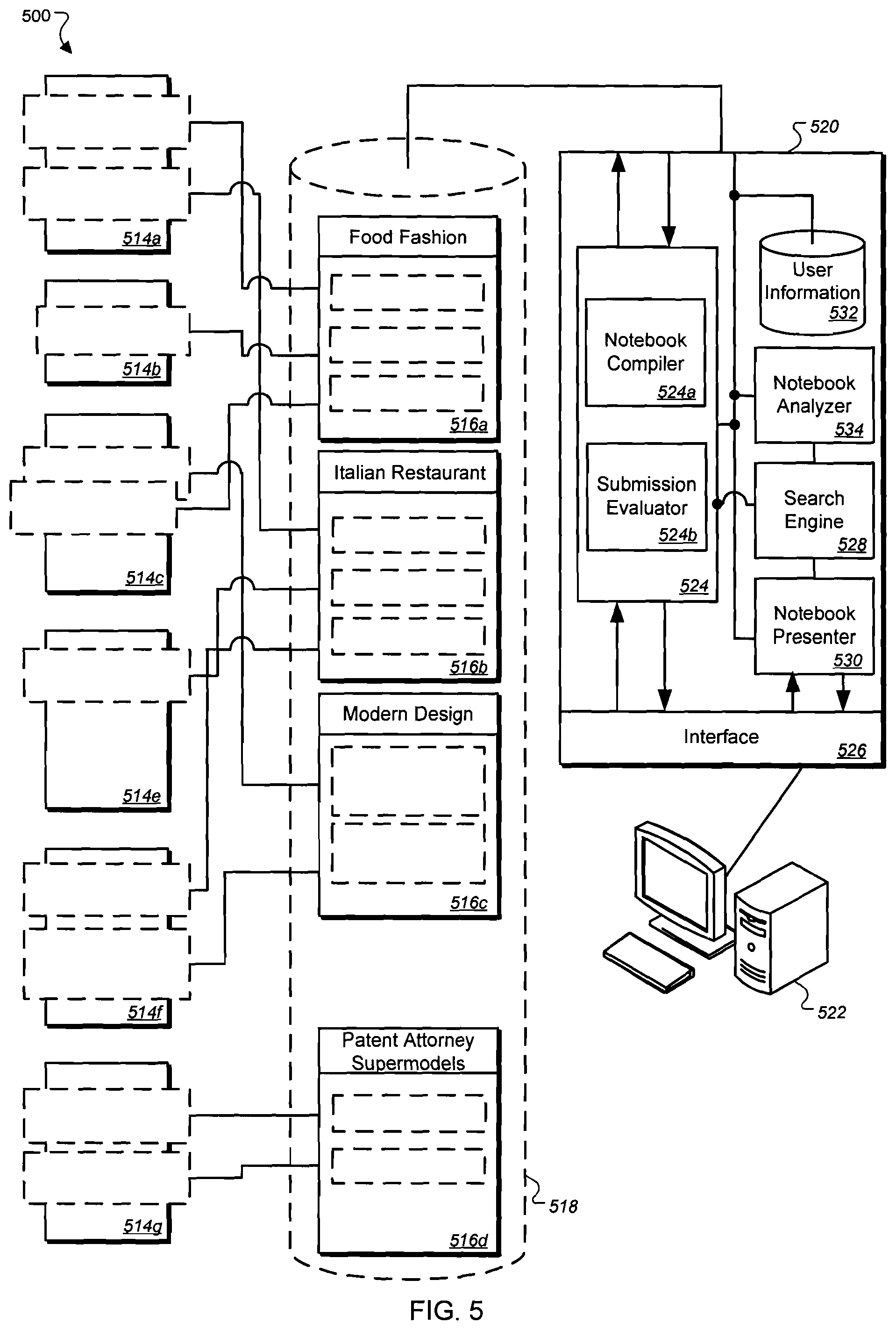 Patent US11775535 Figure 5 – Presenting search result information