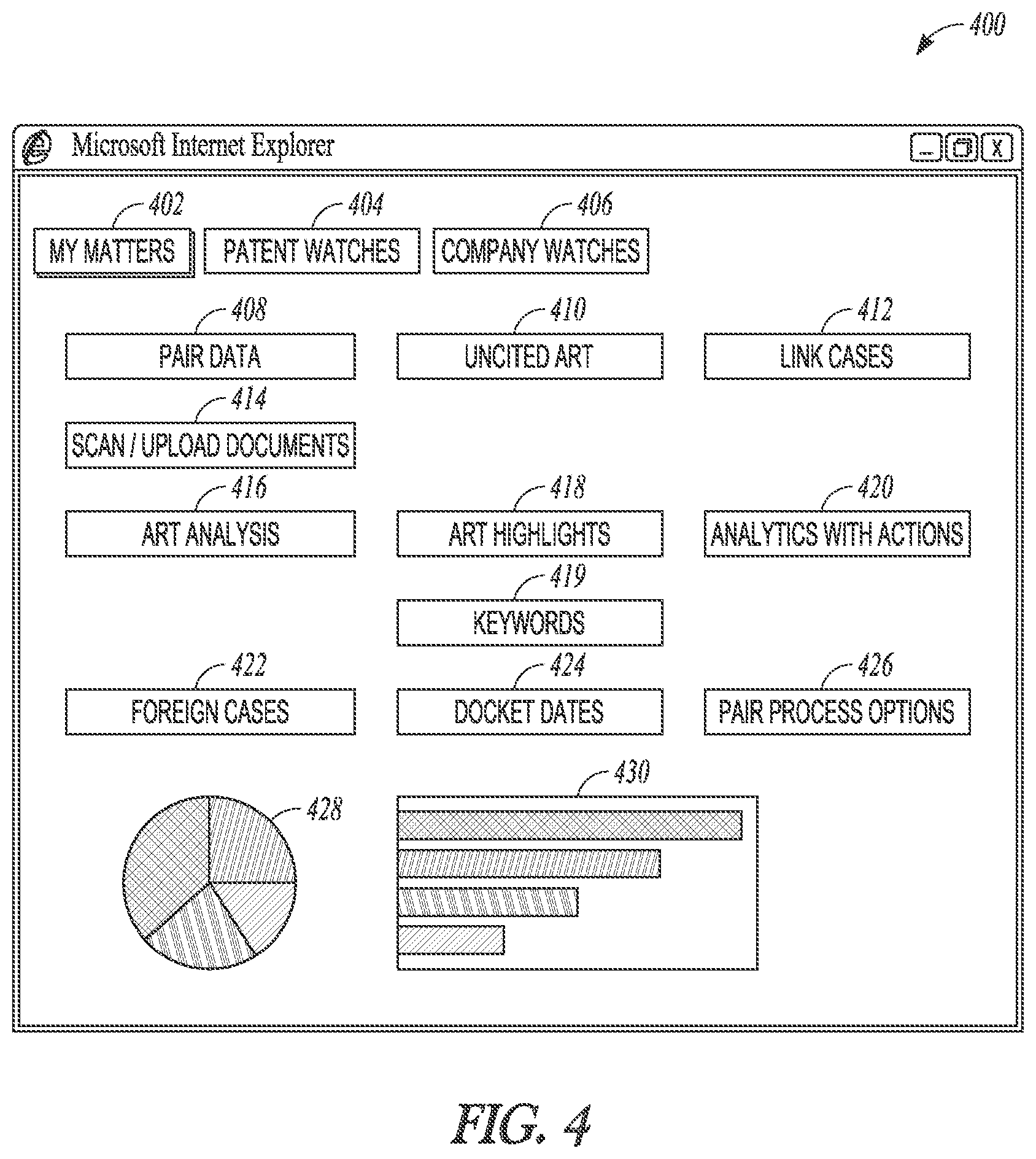Patent US11775538 Figure 5 – Systems, methods and user interfaces in a patent management system