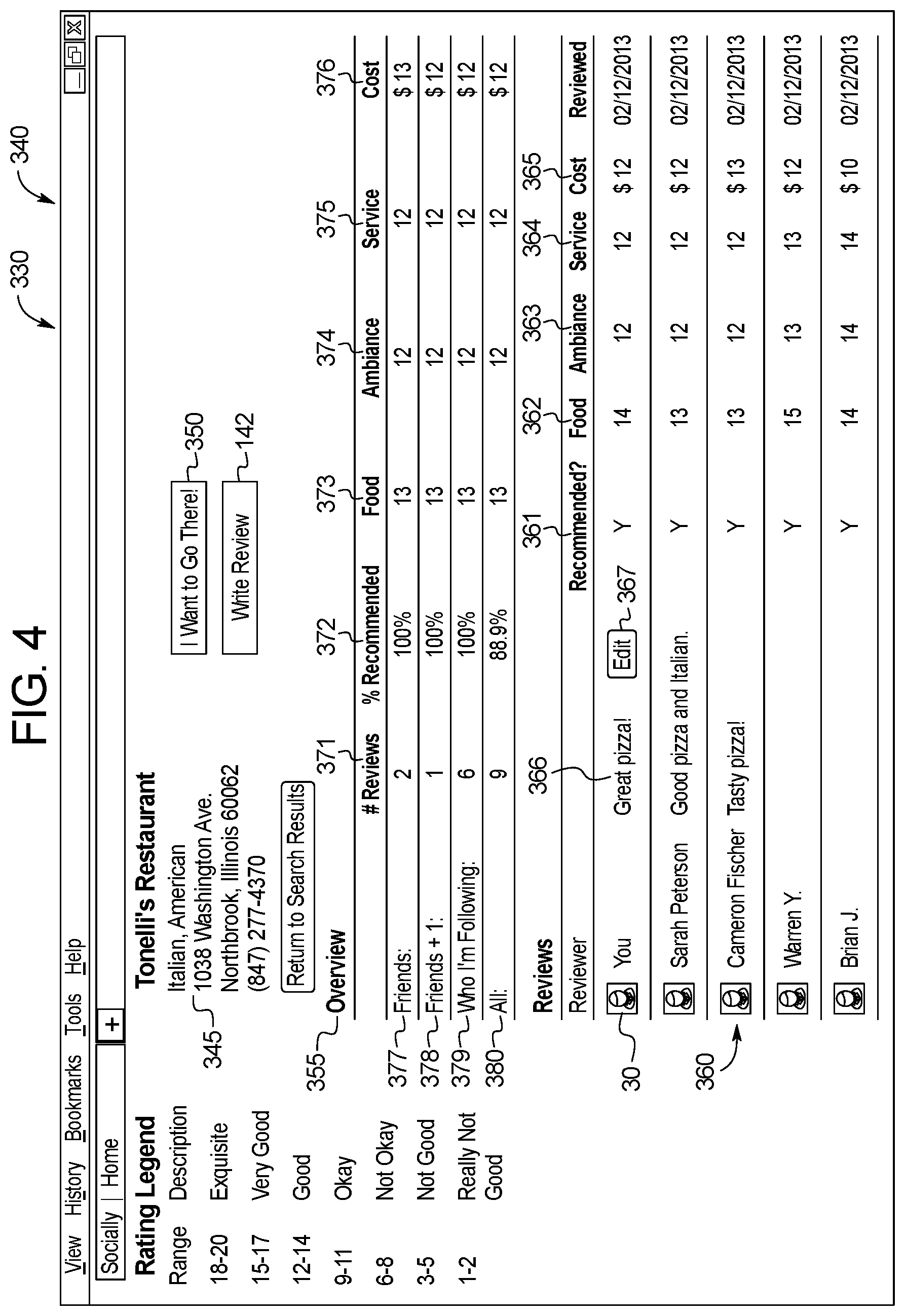 Patent US11775539 Figure 4 – Systems and methods for providing a review platform