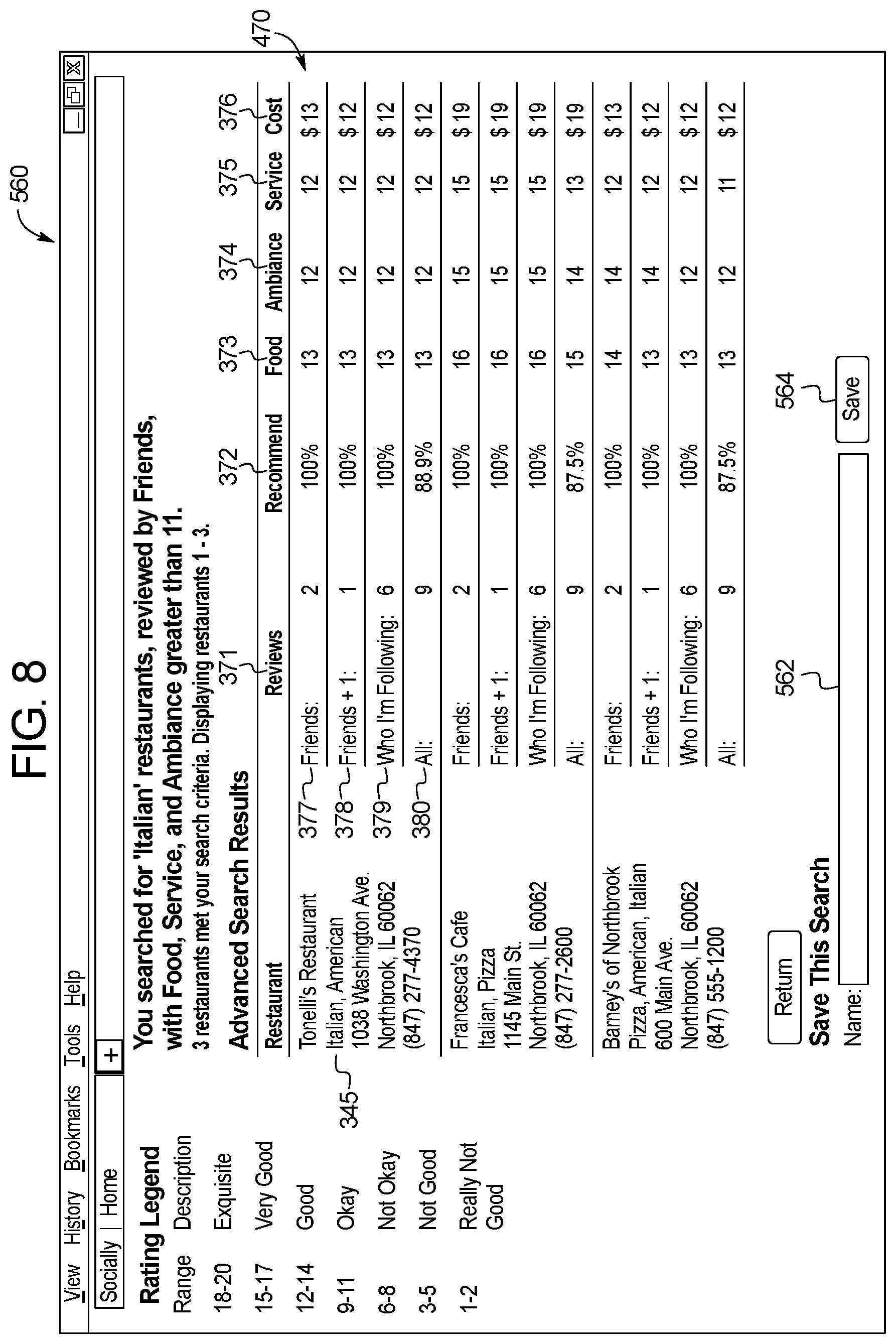 Patent US11775539 Figure 8 – Systems and methods for providing a review platform