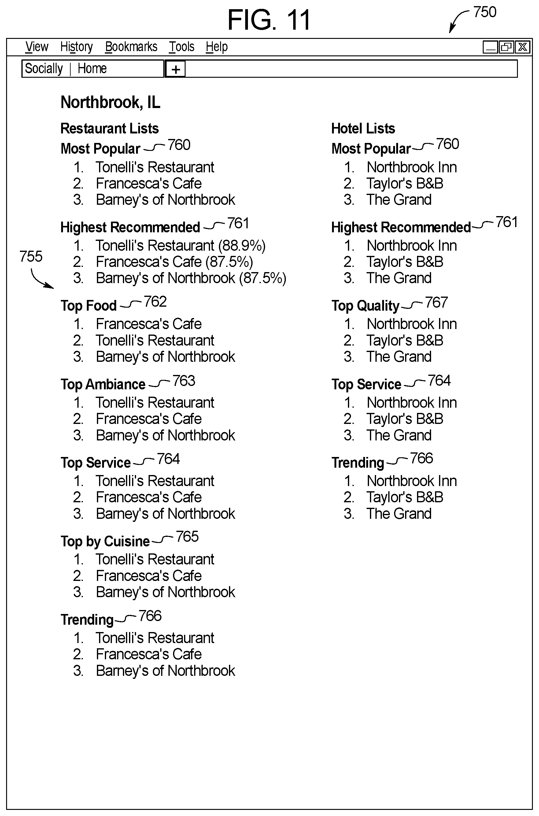 Patent US11775539 Figure 11 – Systems and methods for providing a review platform