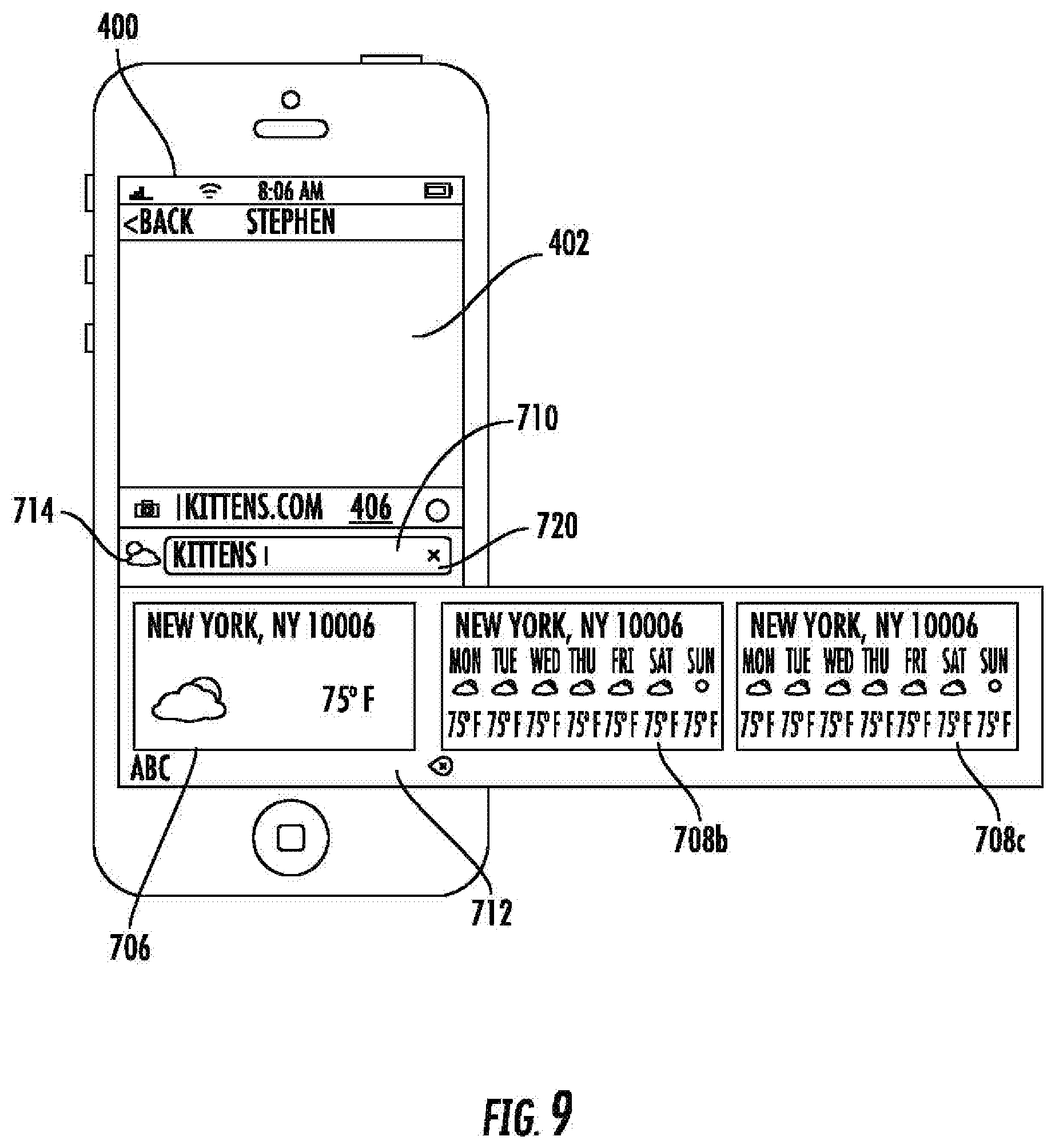 Patent US11775575 Figure 14 – Systems and methods of performing searches within a text input application