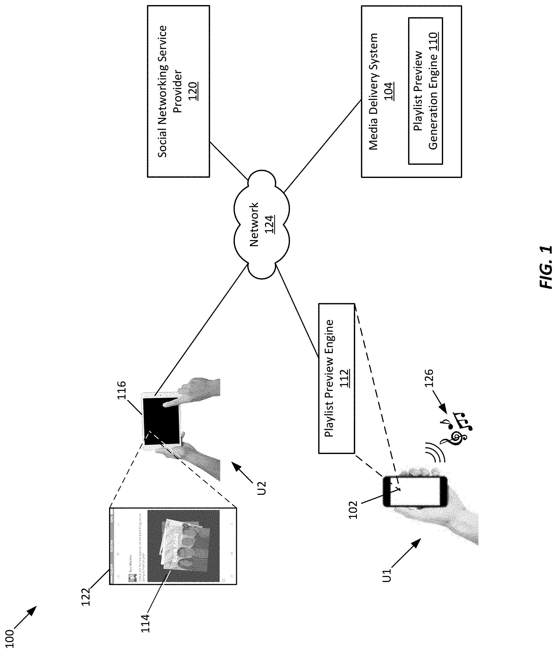 Patent US11775580 Figure 1 – Playlist preview