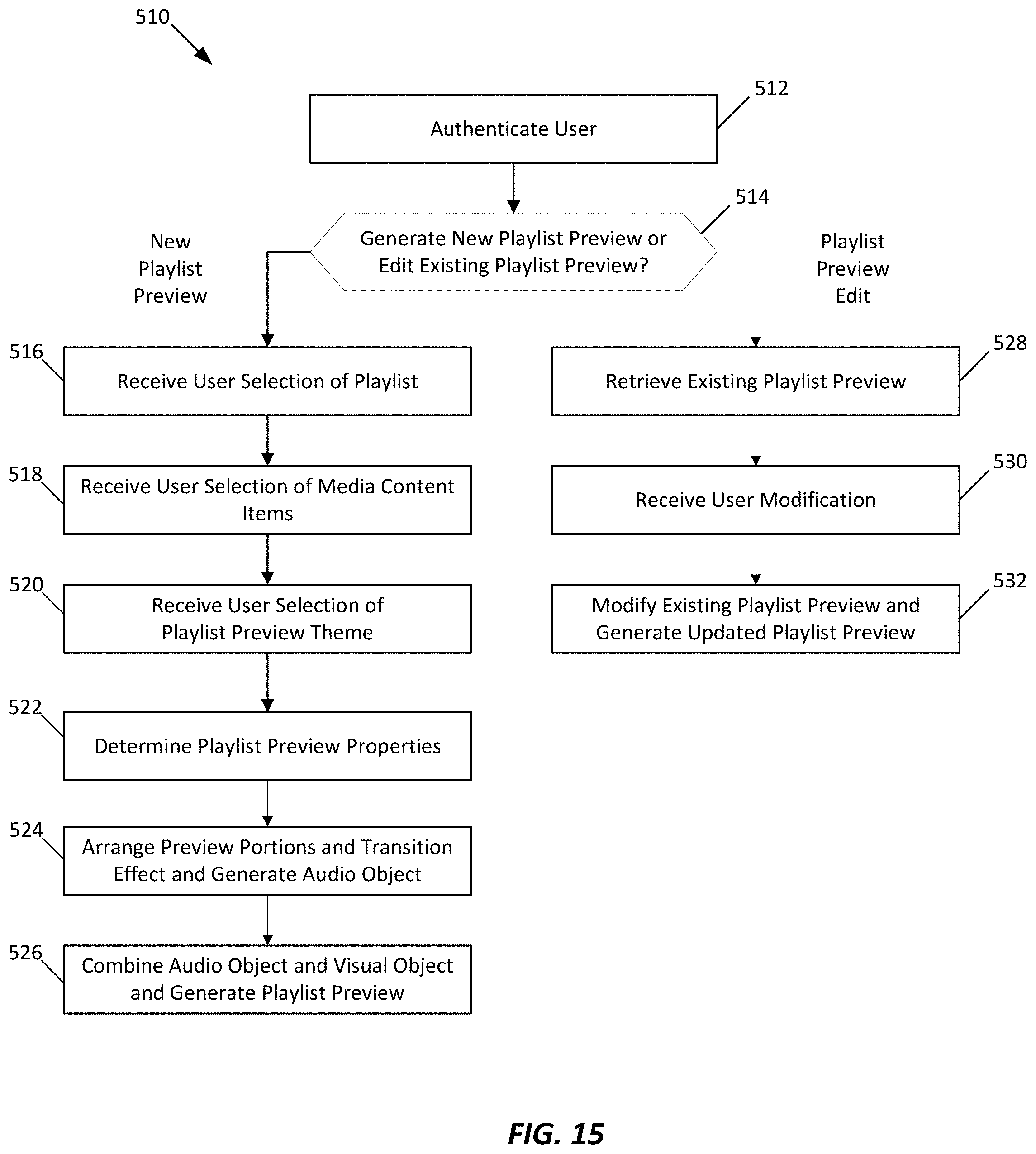 Patent US11775580 Figure 15 – Playlist preview