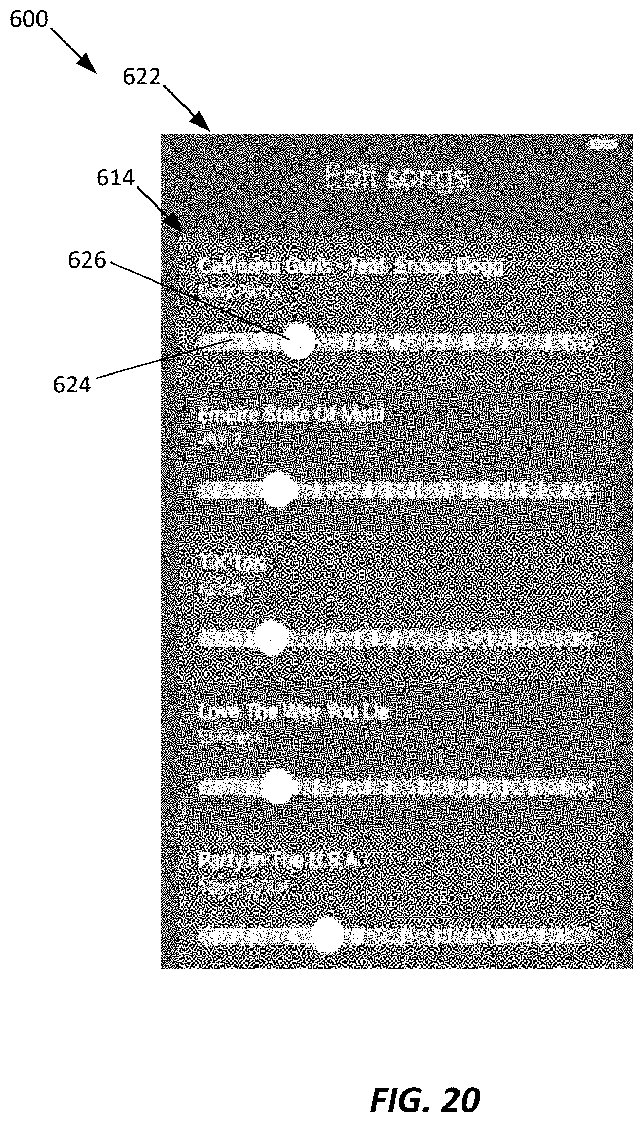 Patent US11775580 Figure 20 – Playlist preview