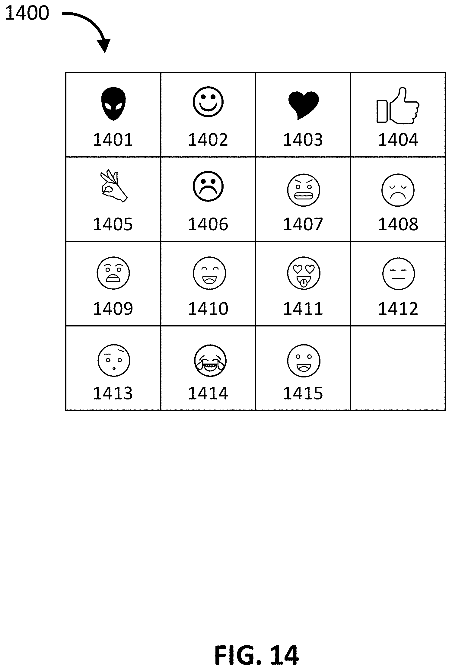 Patent US11775583 Figure 14 – Systems and methods for processing emojis in a search and recommendation environment