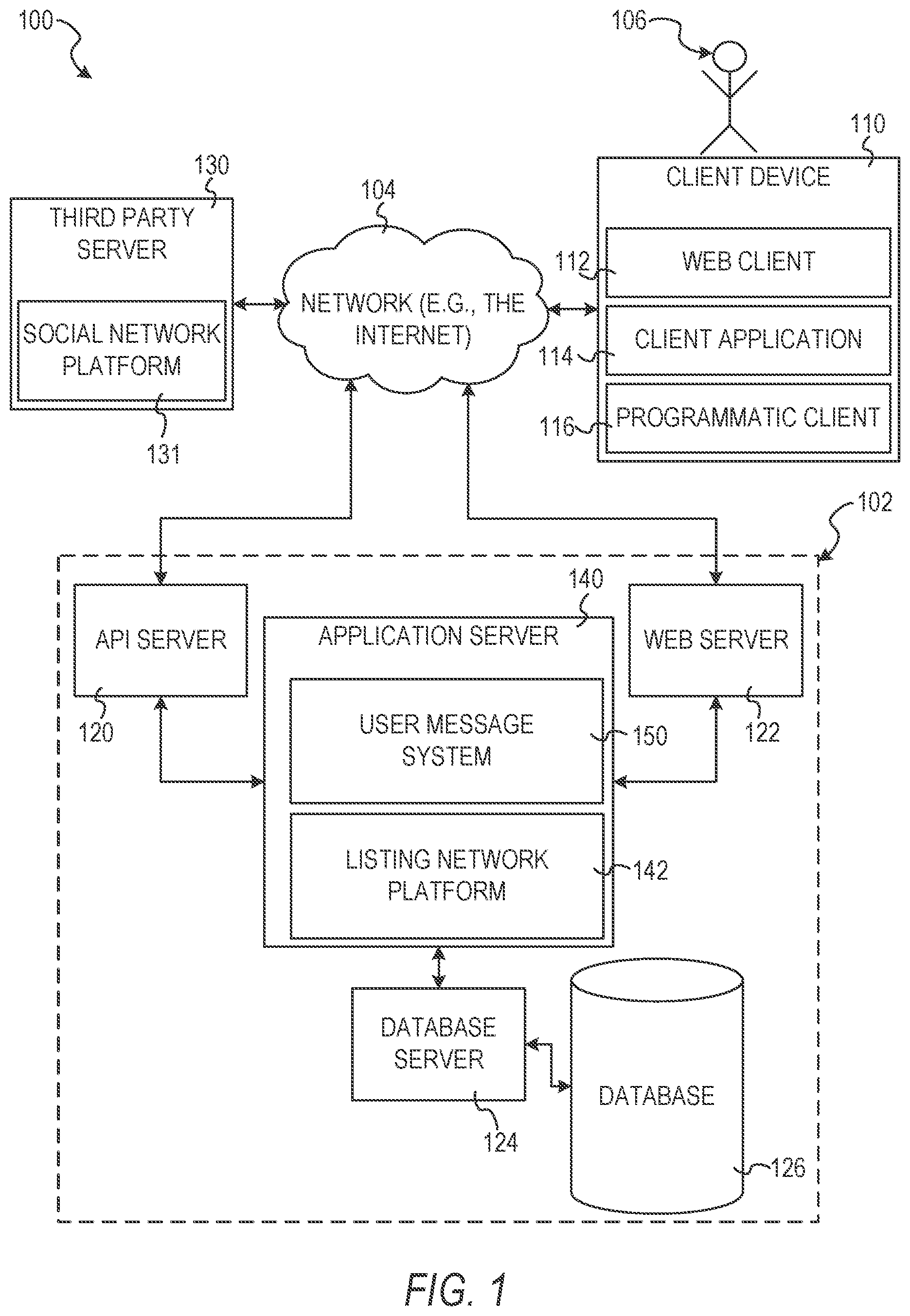Patent US11775601 Figure 1 – User electronic message system