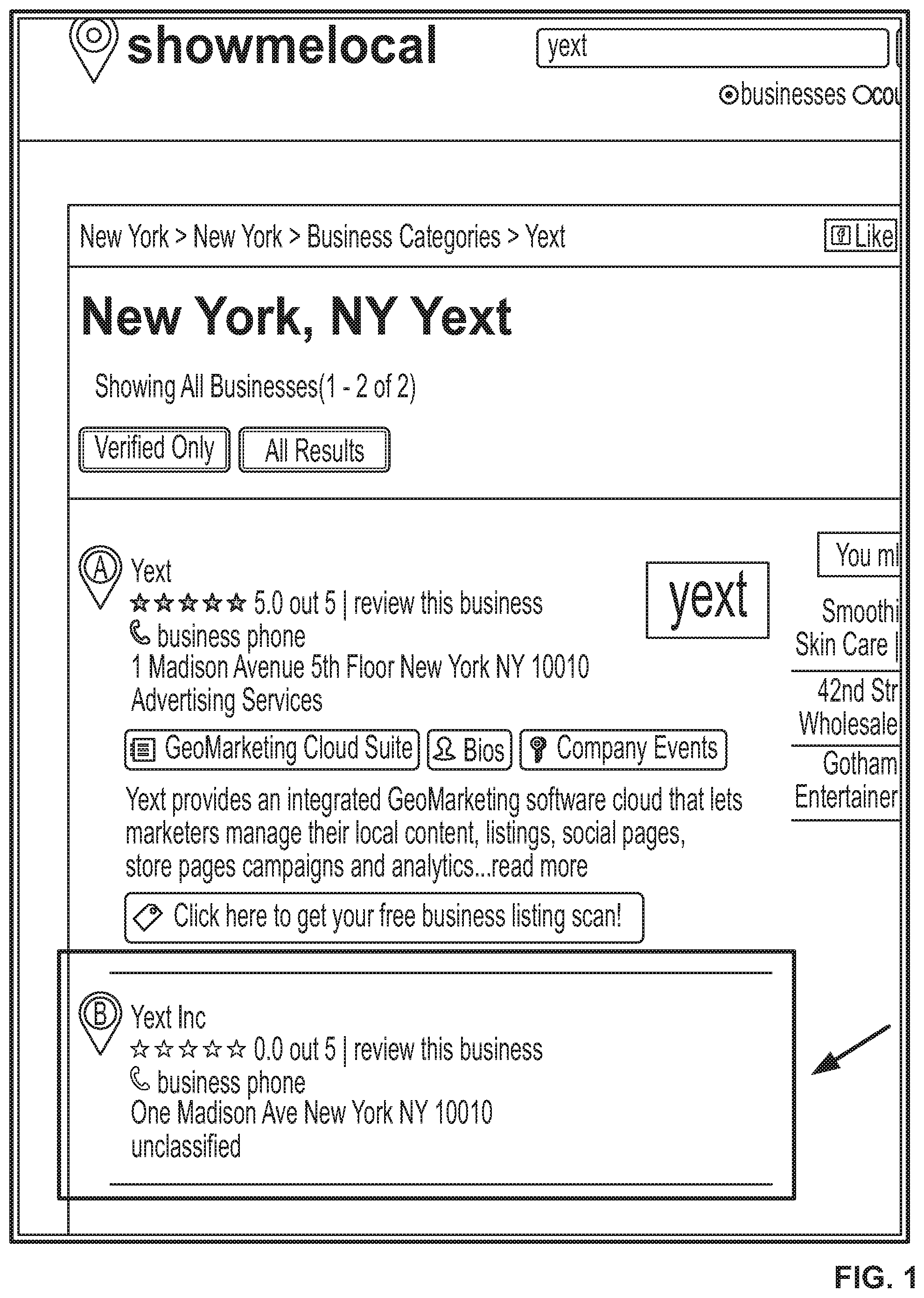 Patent US11775603 Figure 1 – Suppressing a duplicate listing from search results generated by a provider system