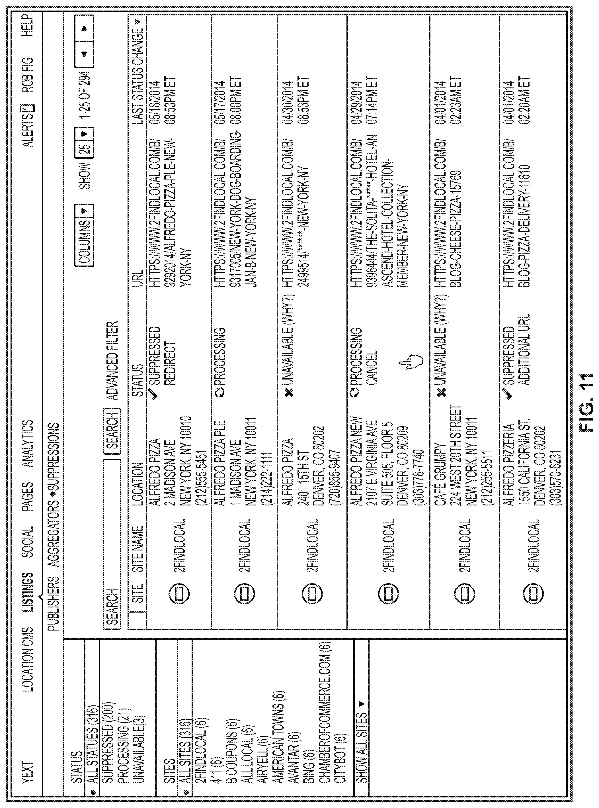Patent US11775603 Figure 16 – Suppressing a duplicate listing from search results generated by a provider system
