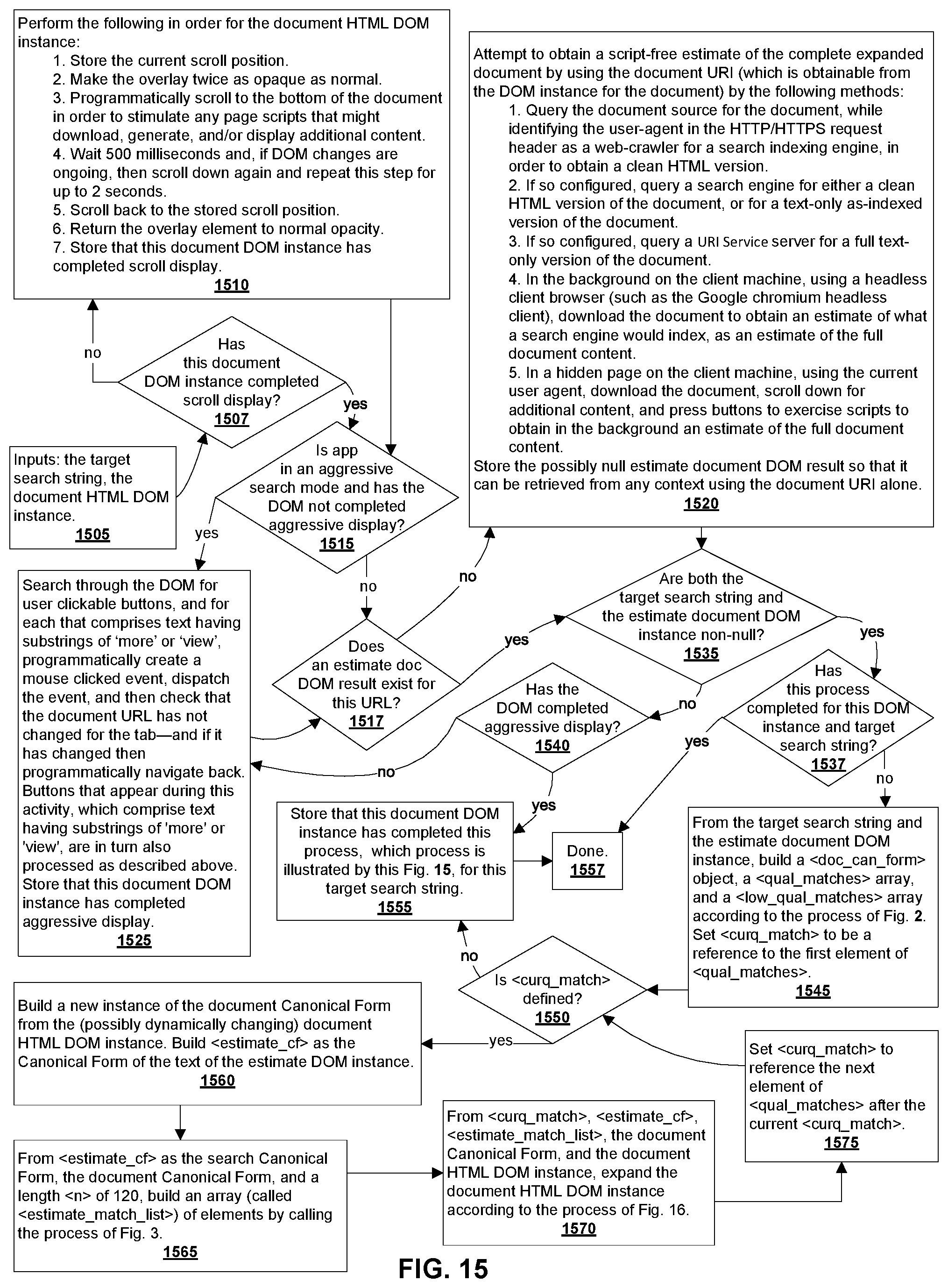 Patent US11775607 Figure 15 – Transitory salient attention capture to draw attention to digital document parts